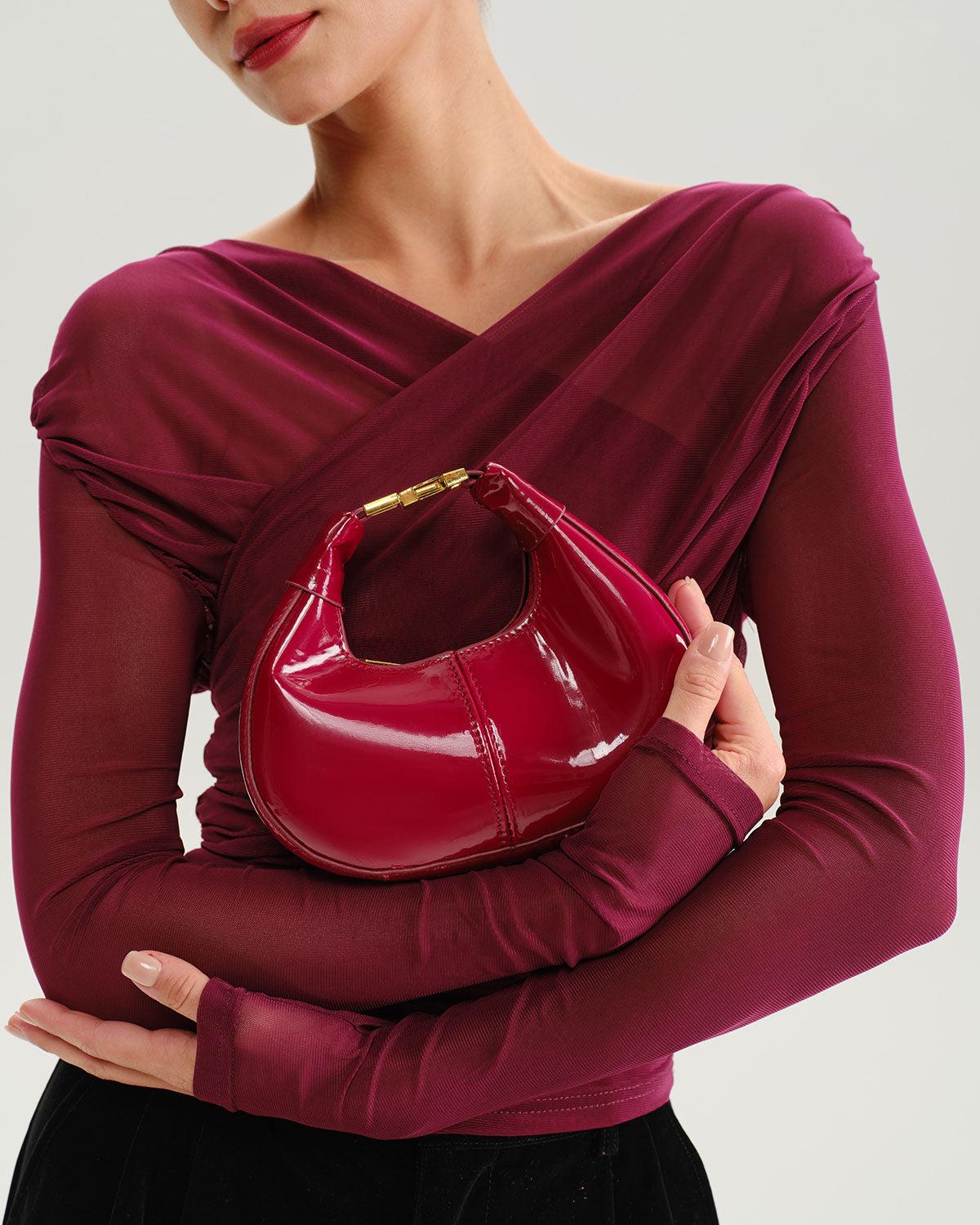 Red PU Leather Handbag Product Image