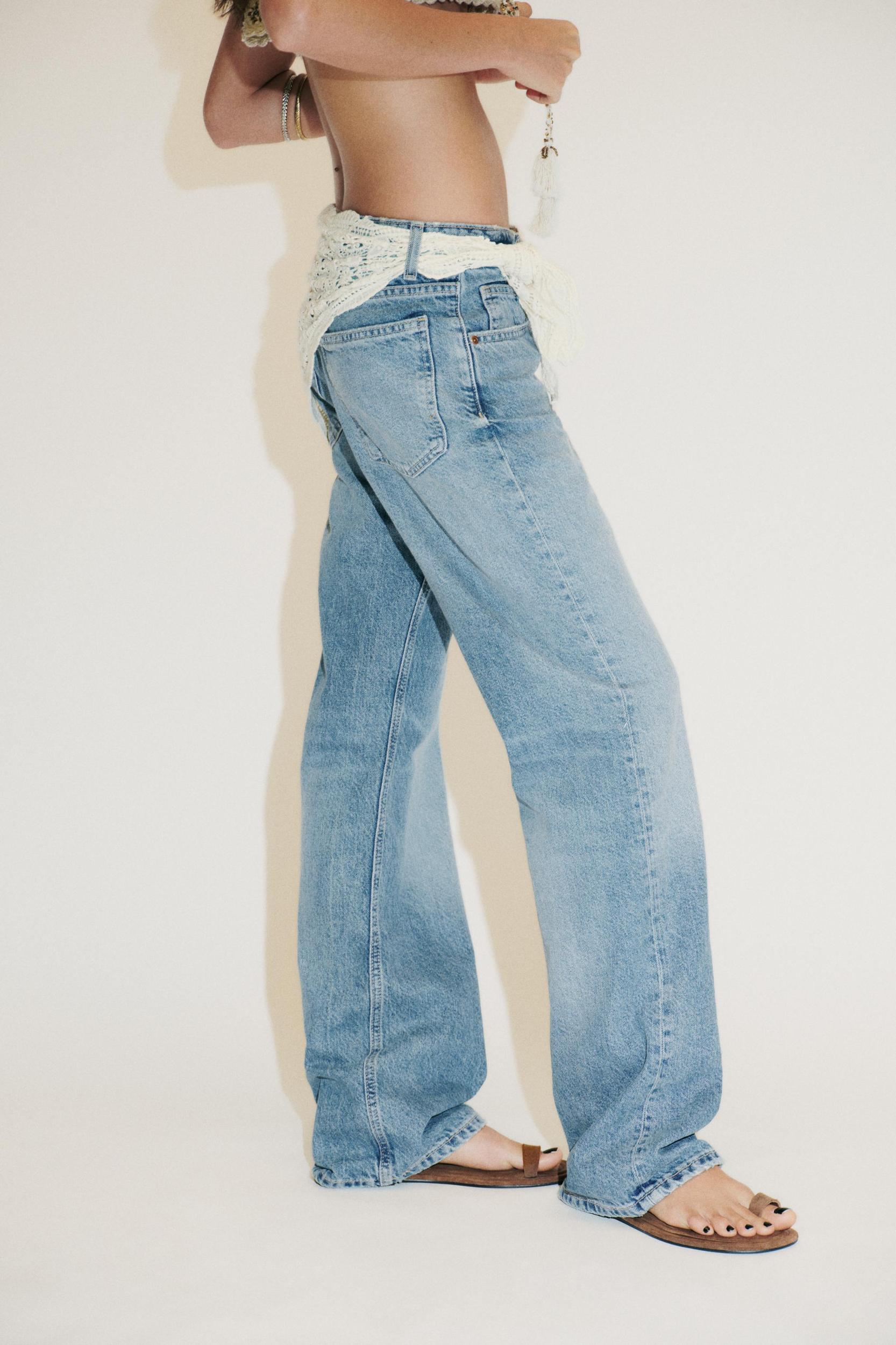 TRF MID-RISE WIDE LEG SCARF JEANS Product Image