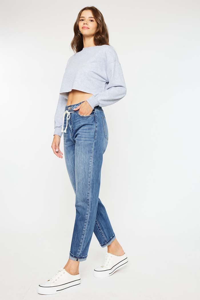 Slouchy Fit Drawstring Jeans Product Image