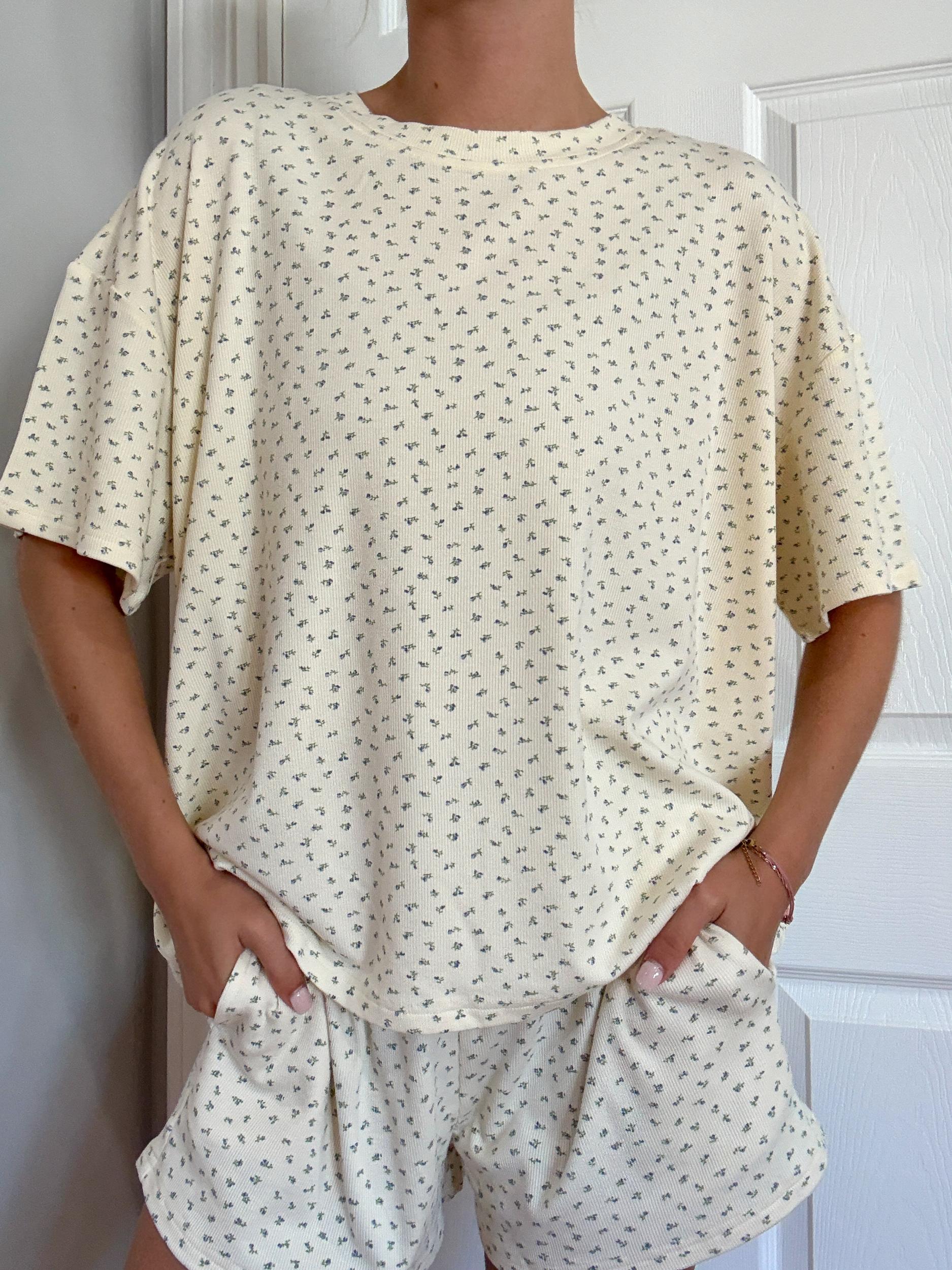 Pale Floral Pajama Shorts Product Image