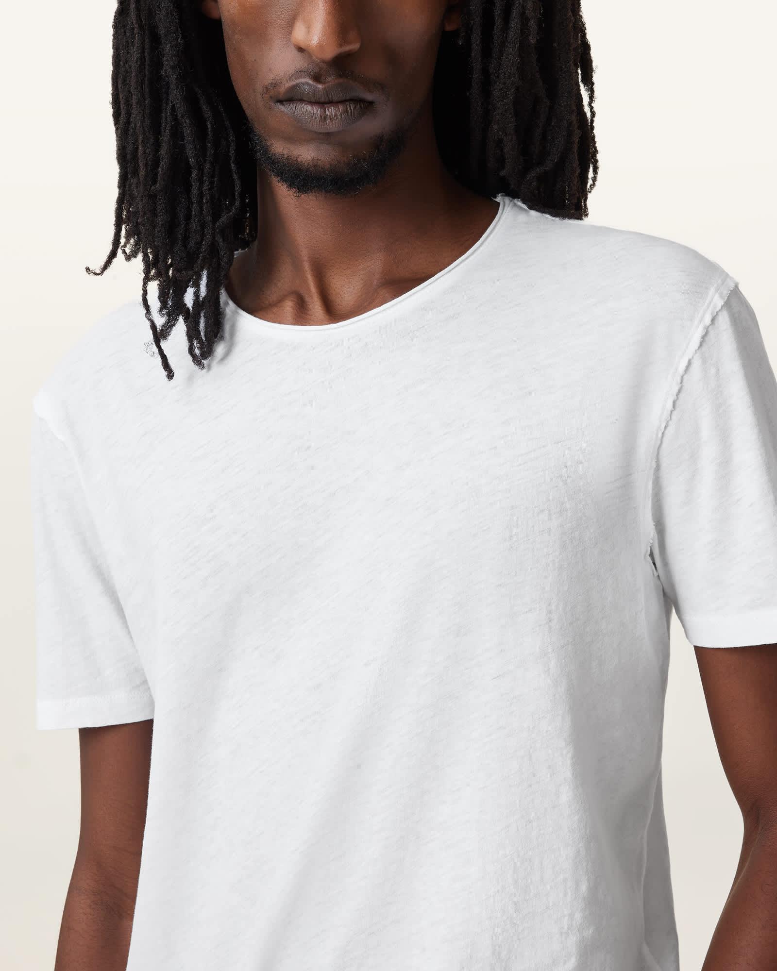 Figure Crew Neck Raw Edge T-Shirt Optic White | ALLSAINTS US Product Image