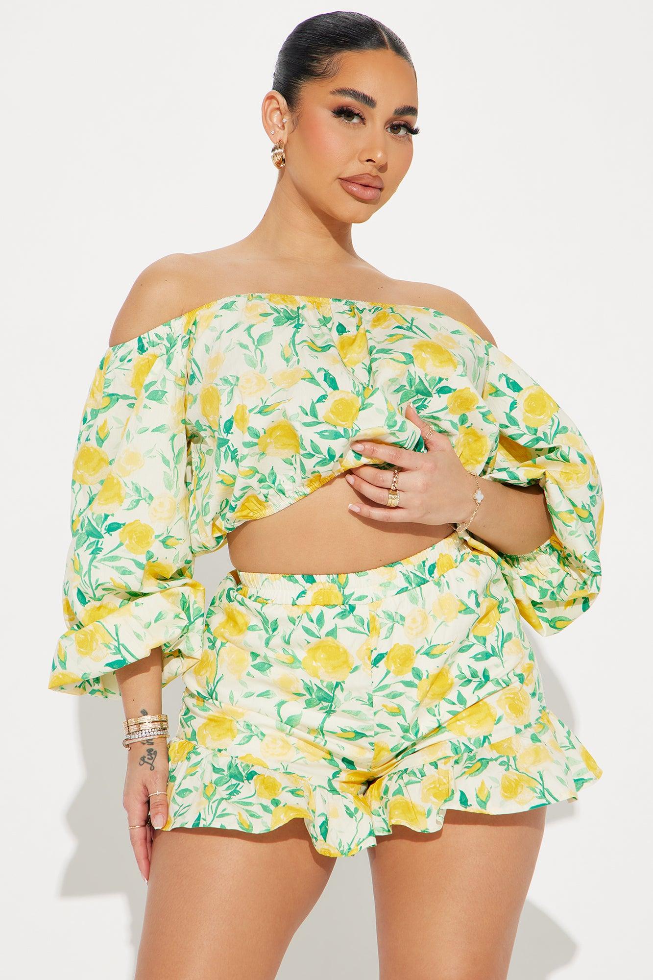 Mollie Short Set - Yellow/combo Product Image