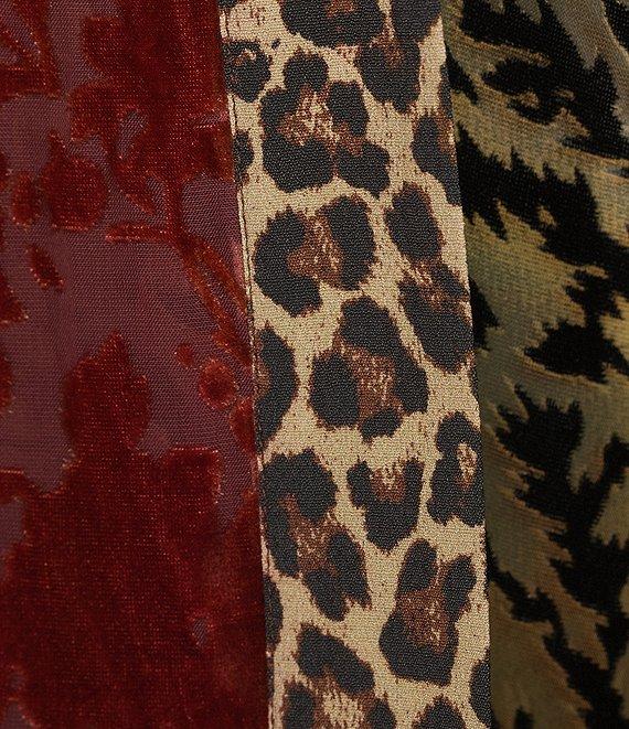 John Mark Mix Burnout Rhinestone Detail Open Front 3/4 Sleeve Kimono Product Image