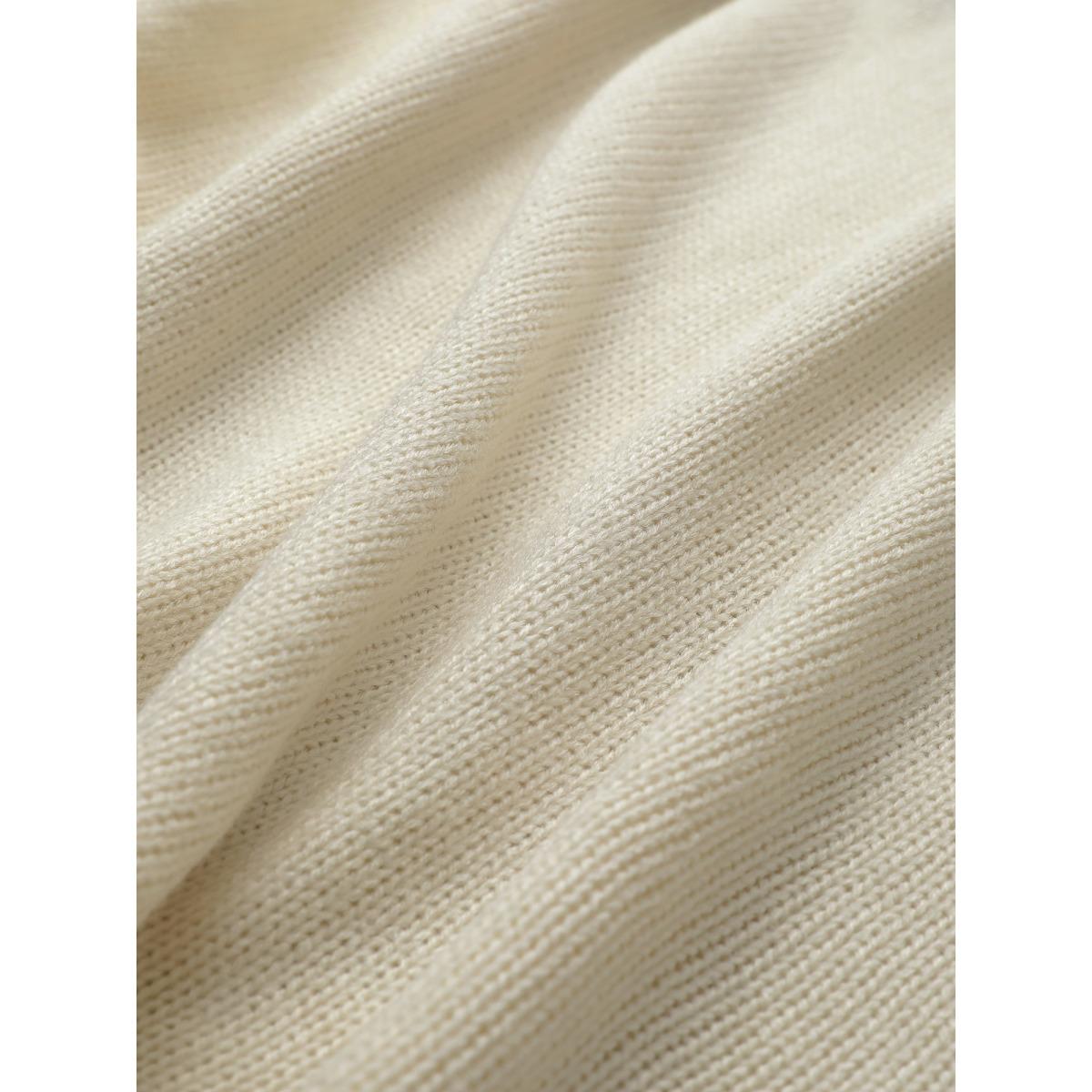 Plus Size Geometric Jacquard Drop Shoulder Drawstring Pullover Ivory Women Casual Loose Long Sleeve Hooded Everyday Pullovers BloomChic 30/6X Product Image