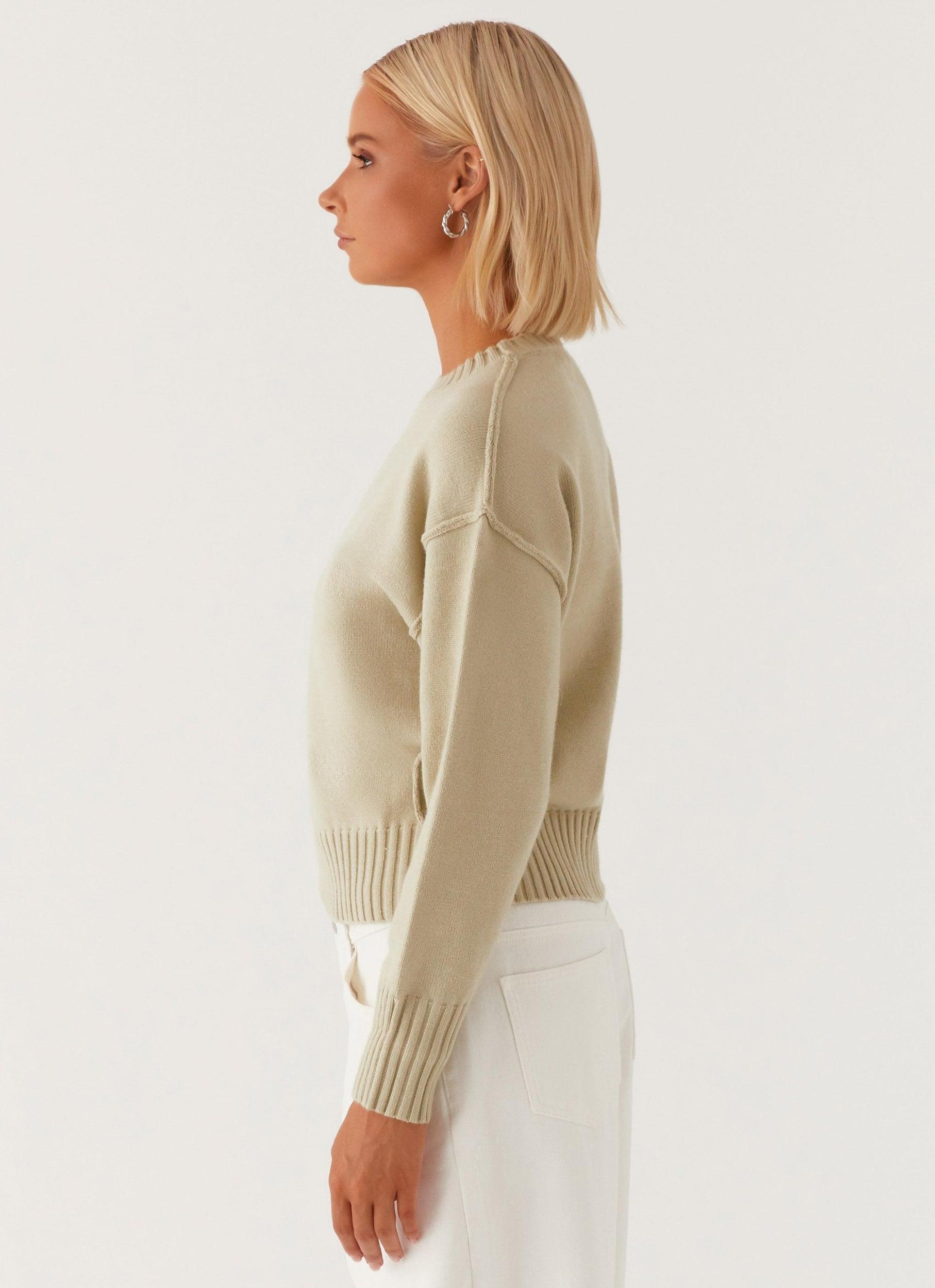 Thelma Oversized Knit Sweater - Pastel Green Product Image
