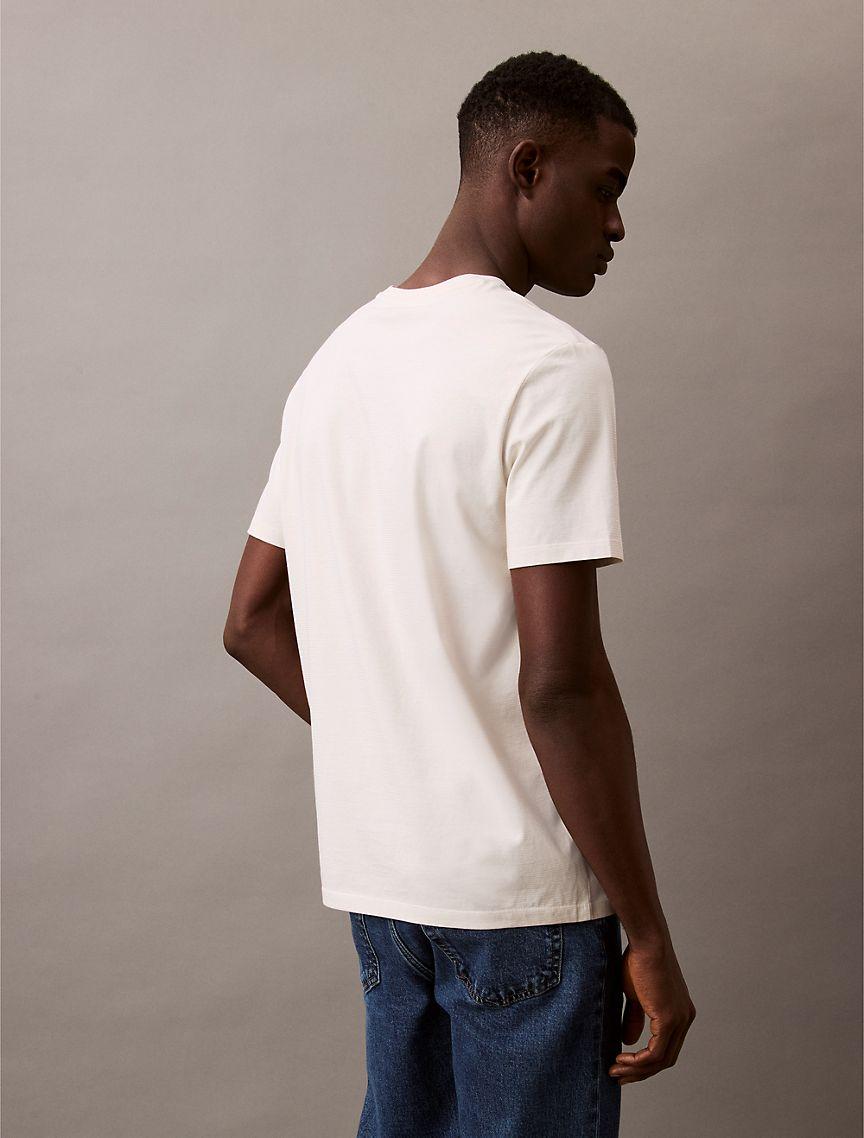 Calvin Klein Mens Mini Shadow Stripe Classic Tee - White Product Image