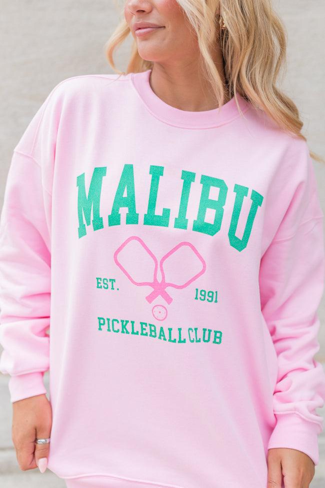 Malibu Pickleball Light Pink Graphic Sweatshirt Product Image