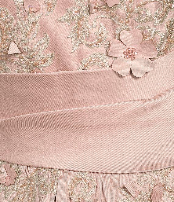 Terani Couture Off-the-Shoulder 3D Floral Detailed Embroidered Cascading Ball Gown Product Image