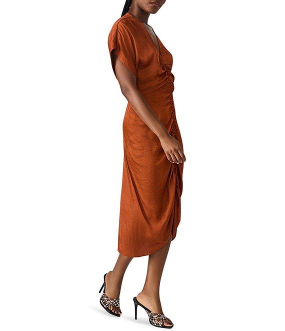 Steve Madden Aimee V Neck Short Sleeve Midi Dress Product Image