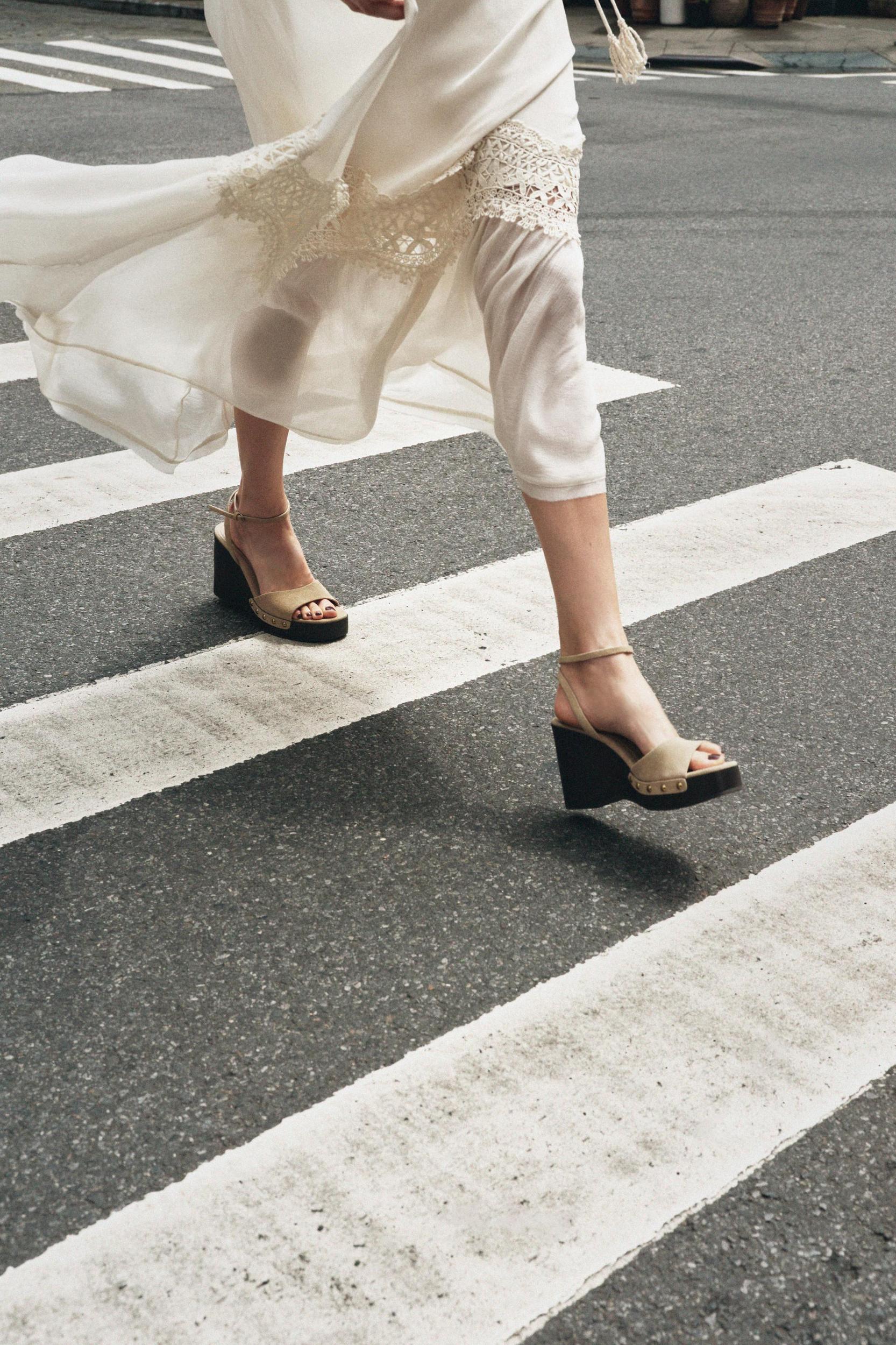 STUDDED SUEDE SANDALS Product Image