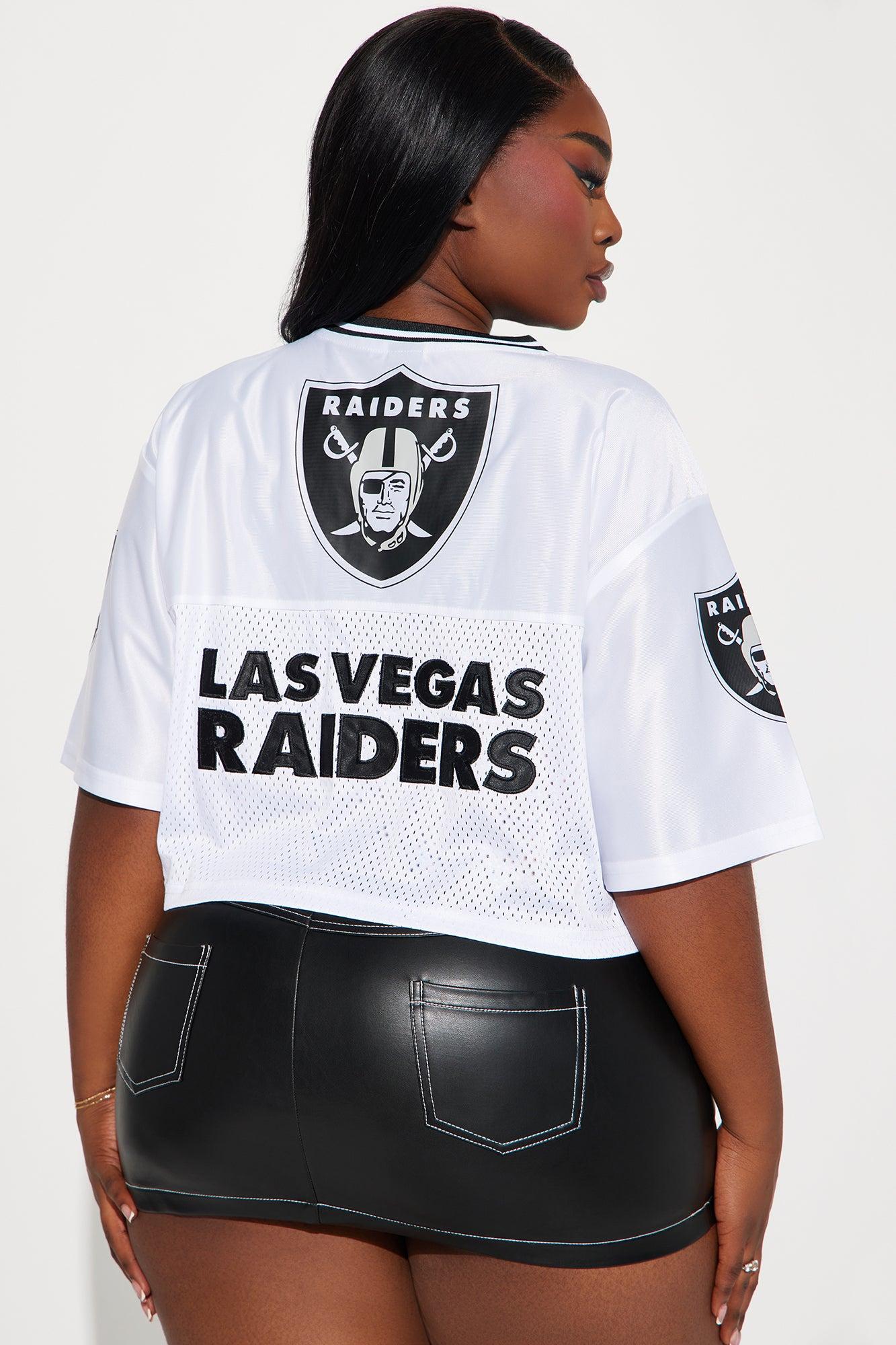 Raiders Fight Song Cropped Mesh Top - White/combo Female Product Image