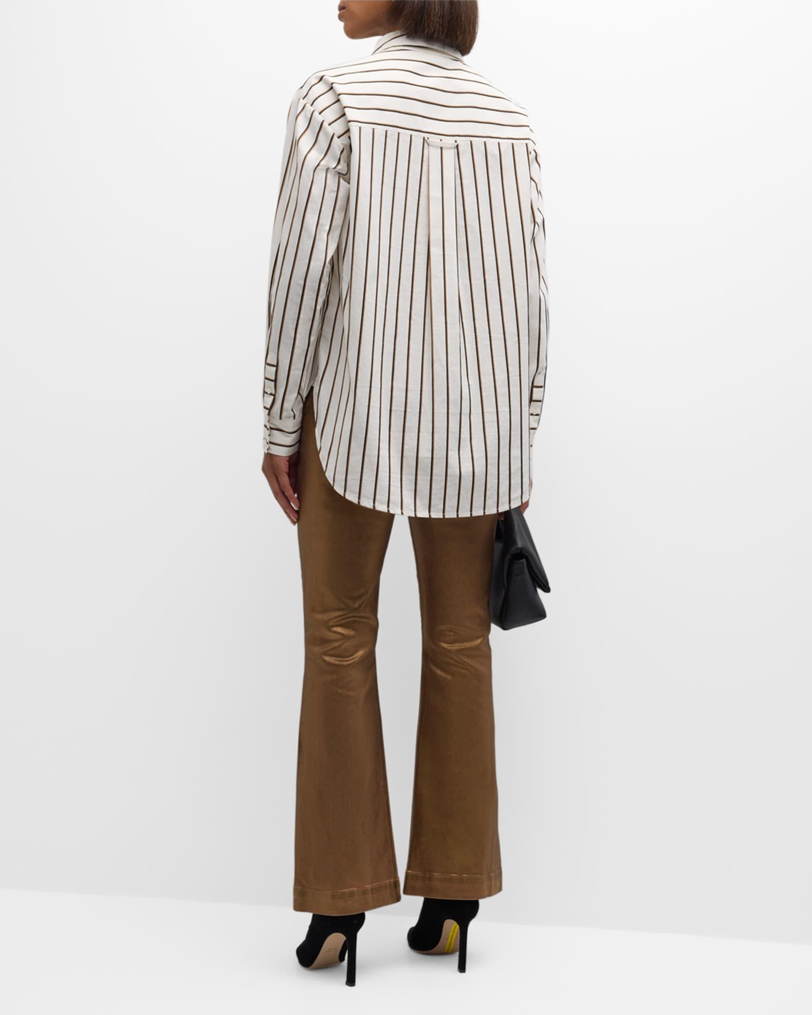 Carson Metallic Ankle Flare Jeans Product Image