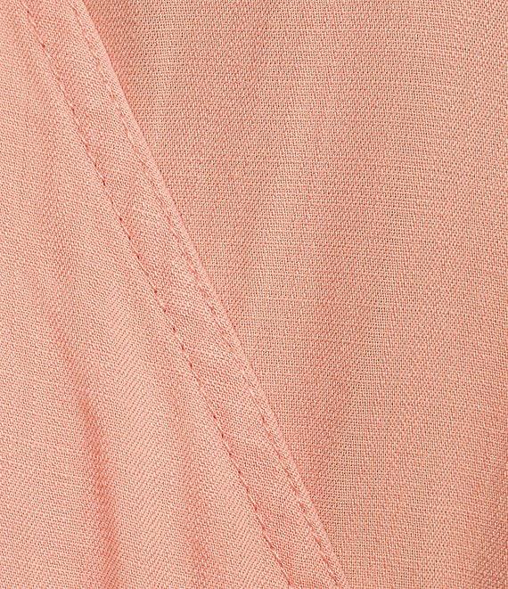 Nurture by Westbound Faux Wrap V-Neckline 3/4 Sleeve Belted Midi Dress Product Image