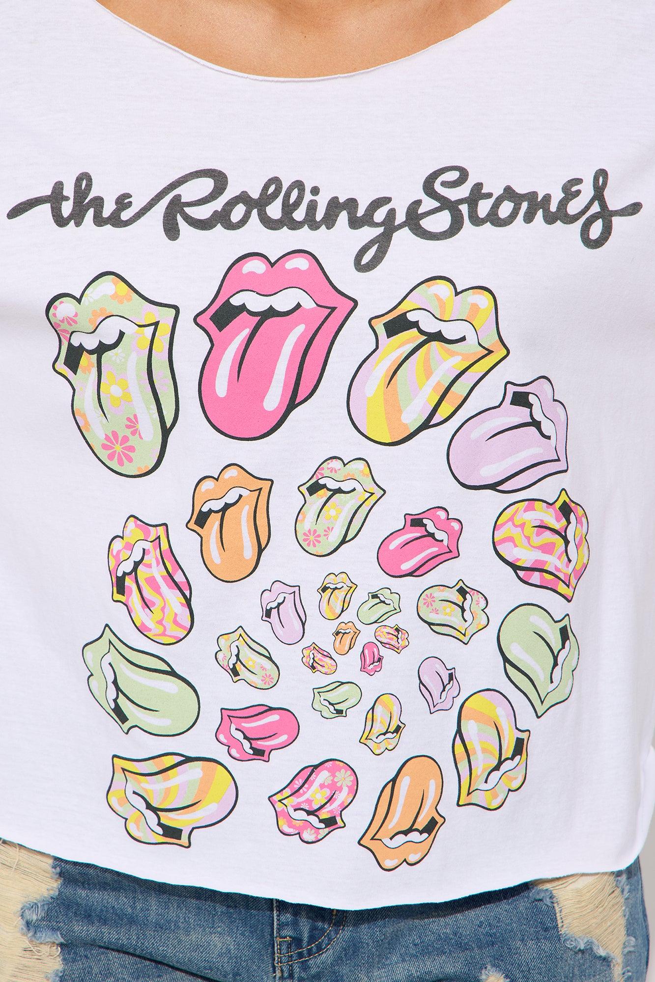 Rolling Stones Iconic Lips Off Shoulder Tee - White Female Product Image