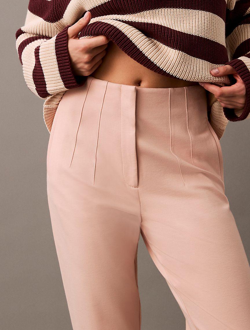 Ponte Cropped Straight Pants Product Image