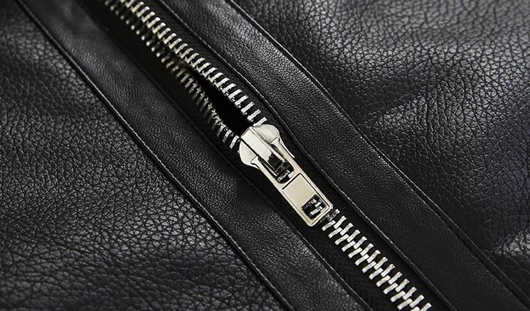 RT No. 2798 BLACK FLEECE COLLAR LEATHER JK Product Image