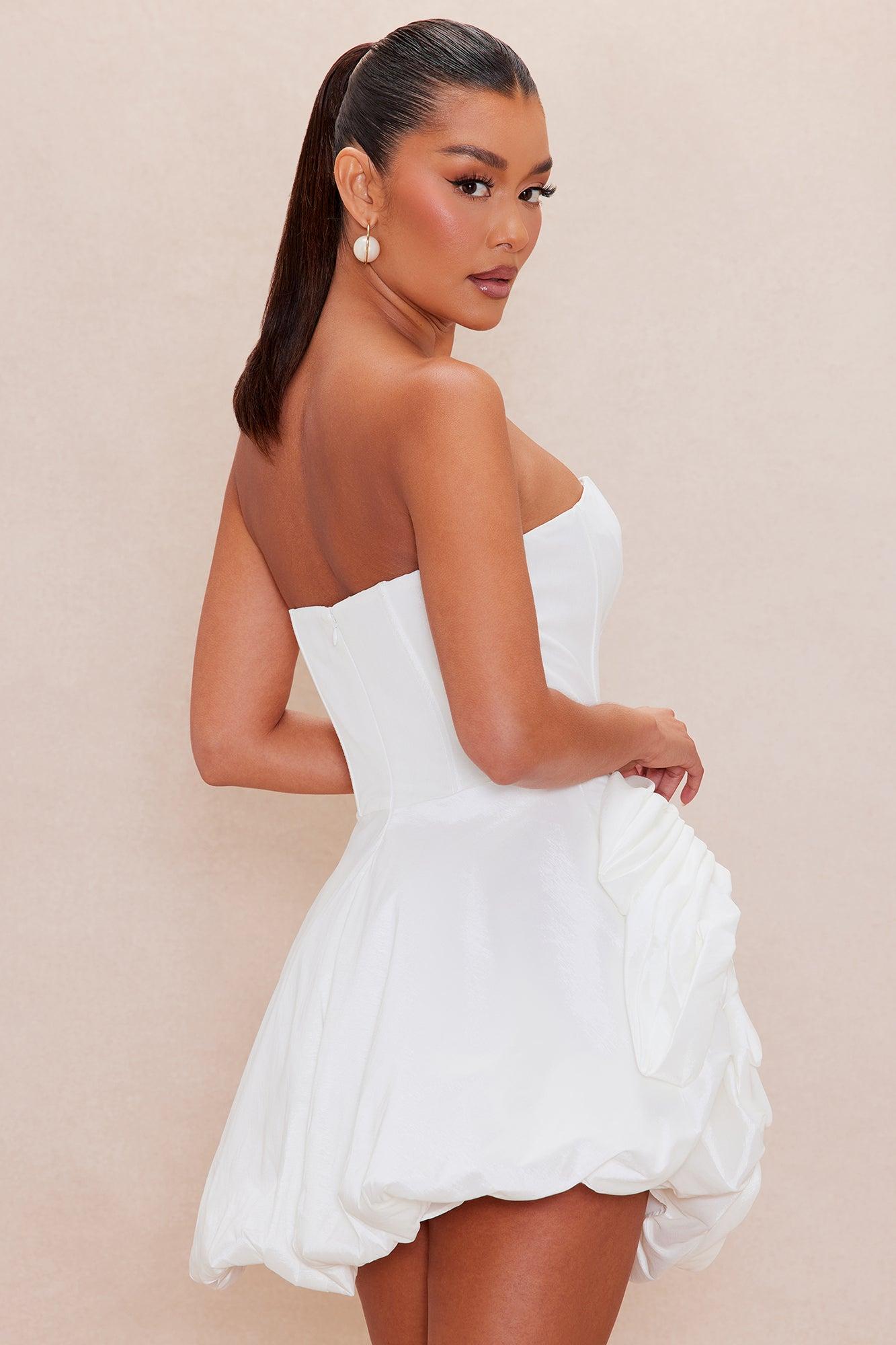 Aurora Taffeta Mini Dress - White Female Product Image