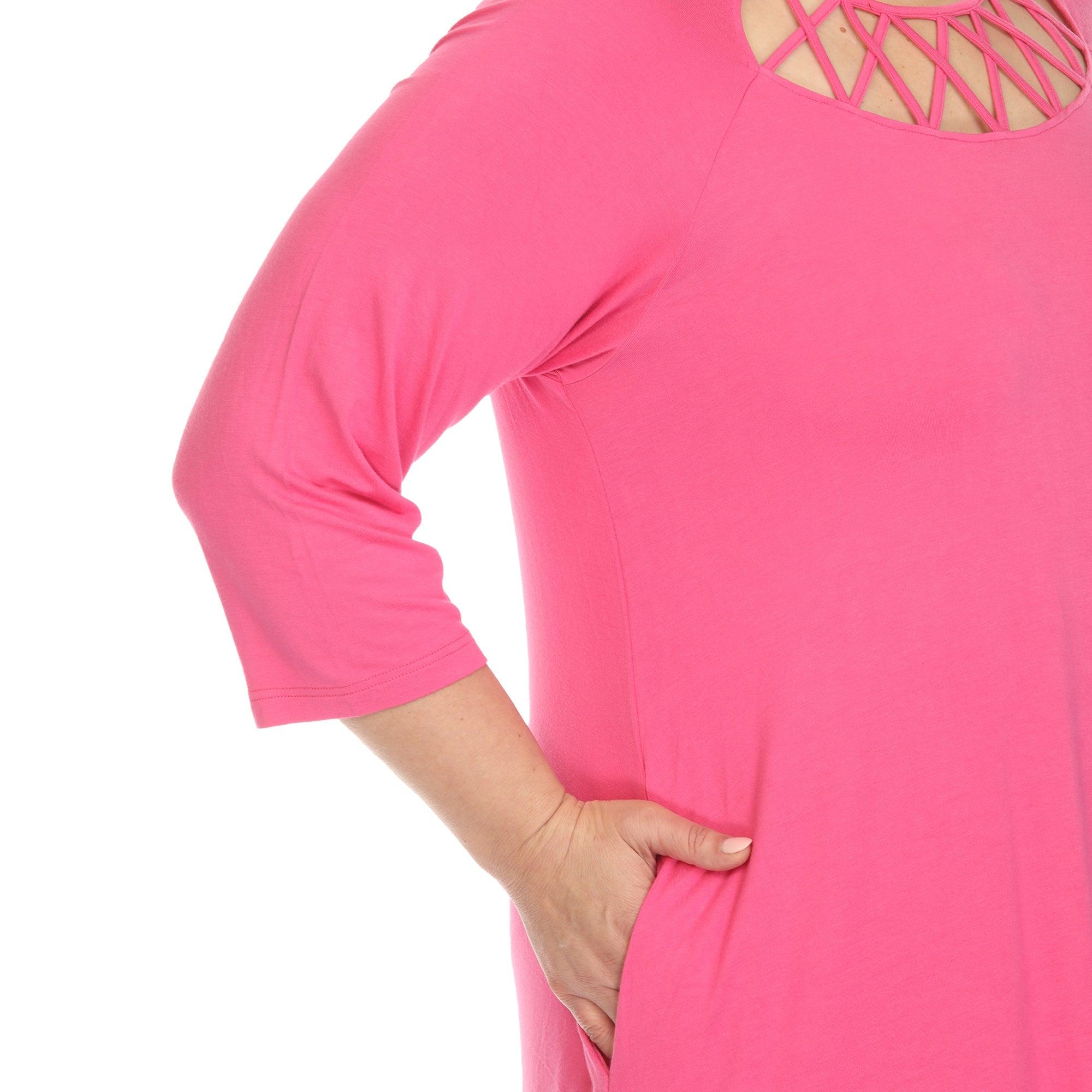 Criss Cross Neckline Swing Midi Dress - Plus Product Image