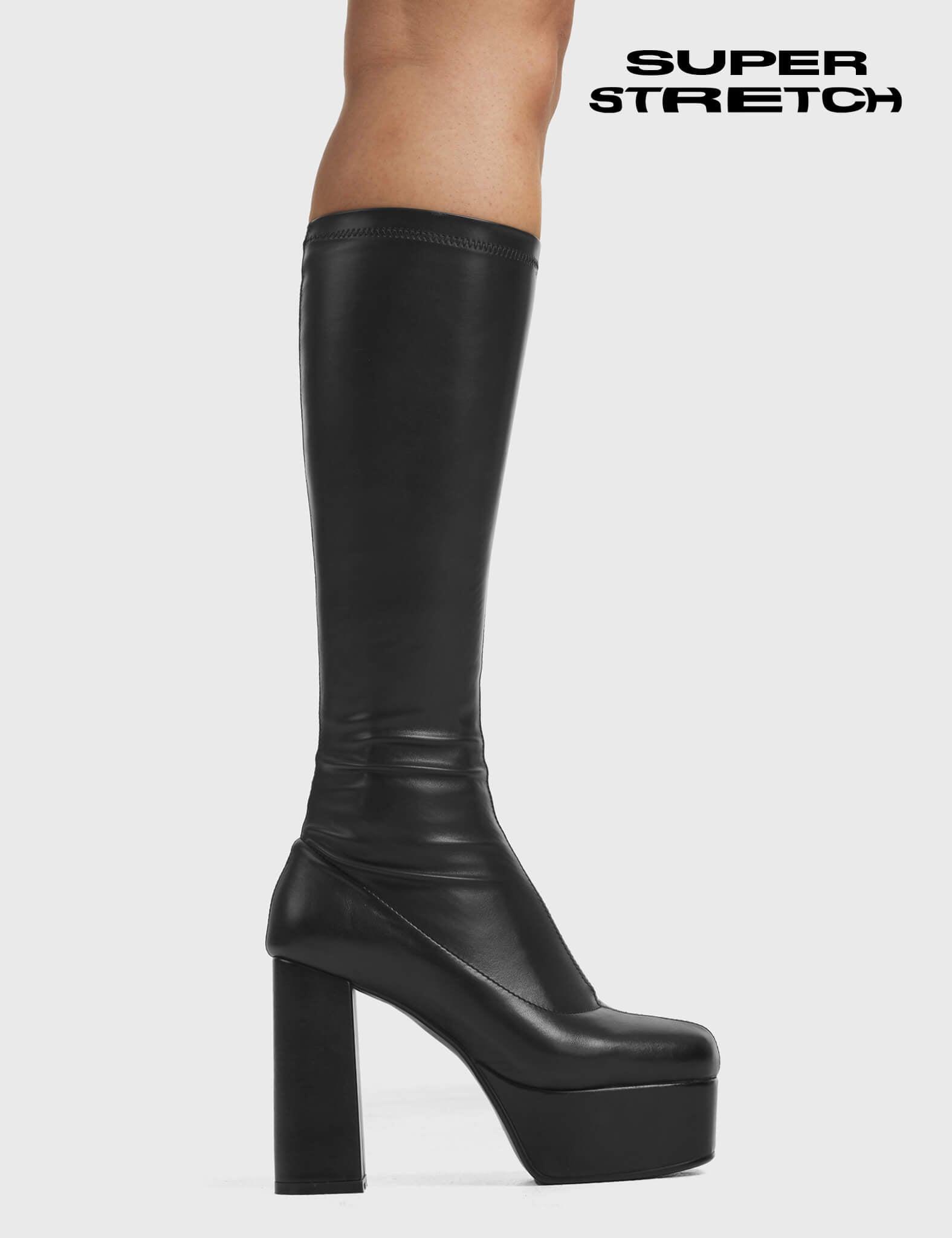 Whatta Showdown Super Stretch Platform Knee High Boots Product Image