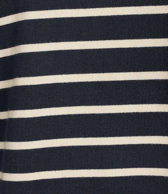 L.L.Bean Heritage Mariner Cotton Jersey Striped Funnel Neck Long Sleeve Top Product Image