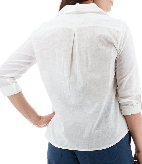 Aventura Devon Button Front 3/4 Sleeve Organic Cotton Top Product Image