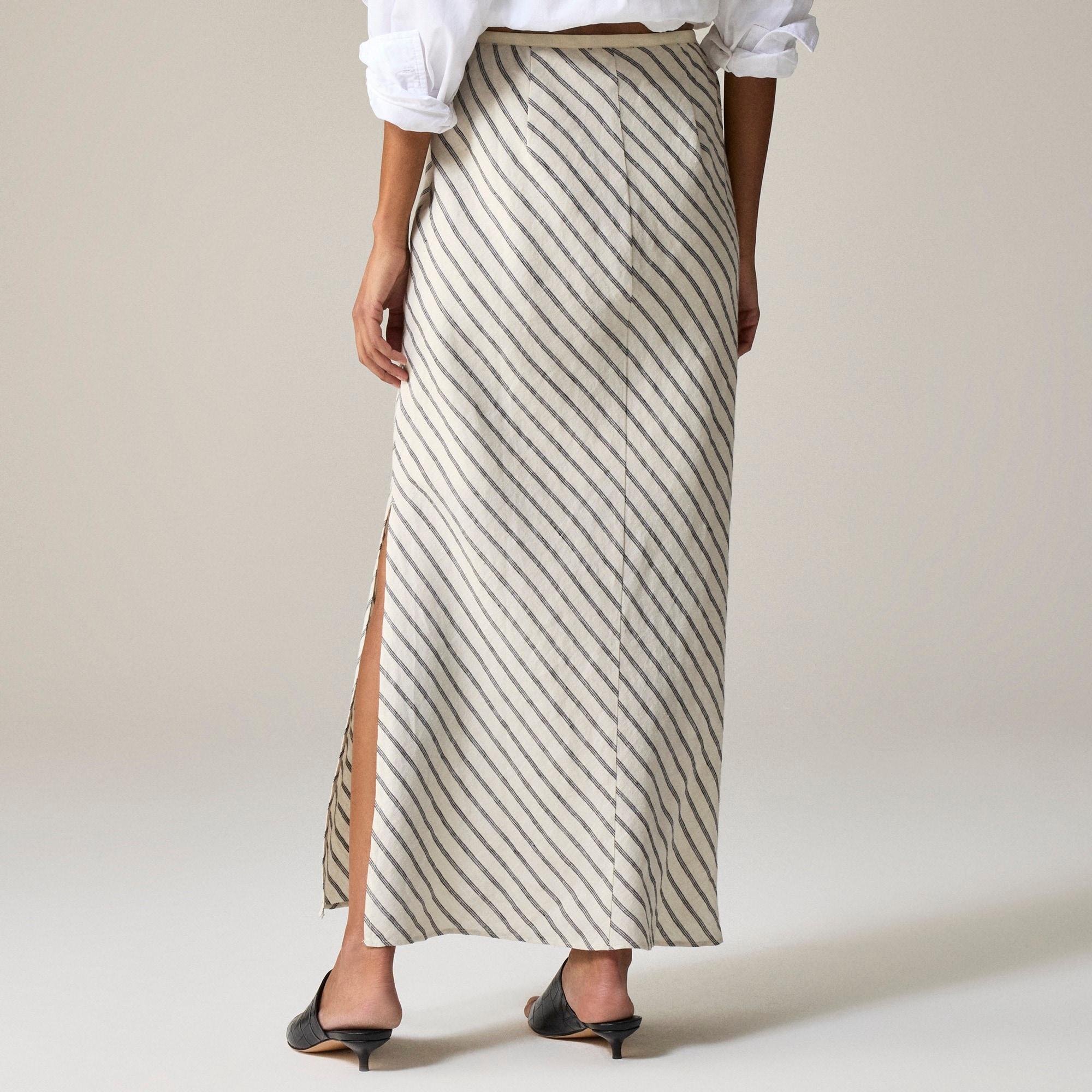 New Gwyneth slip skirt in striped linen Product Image