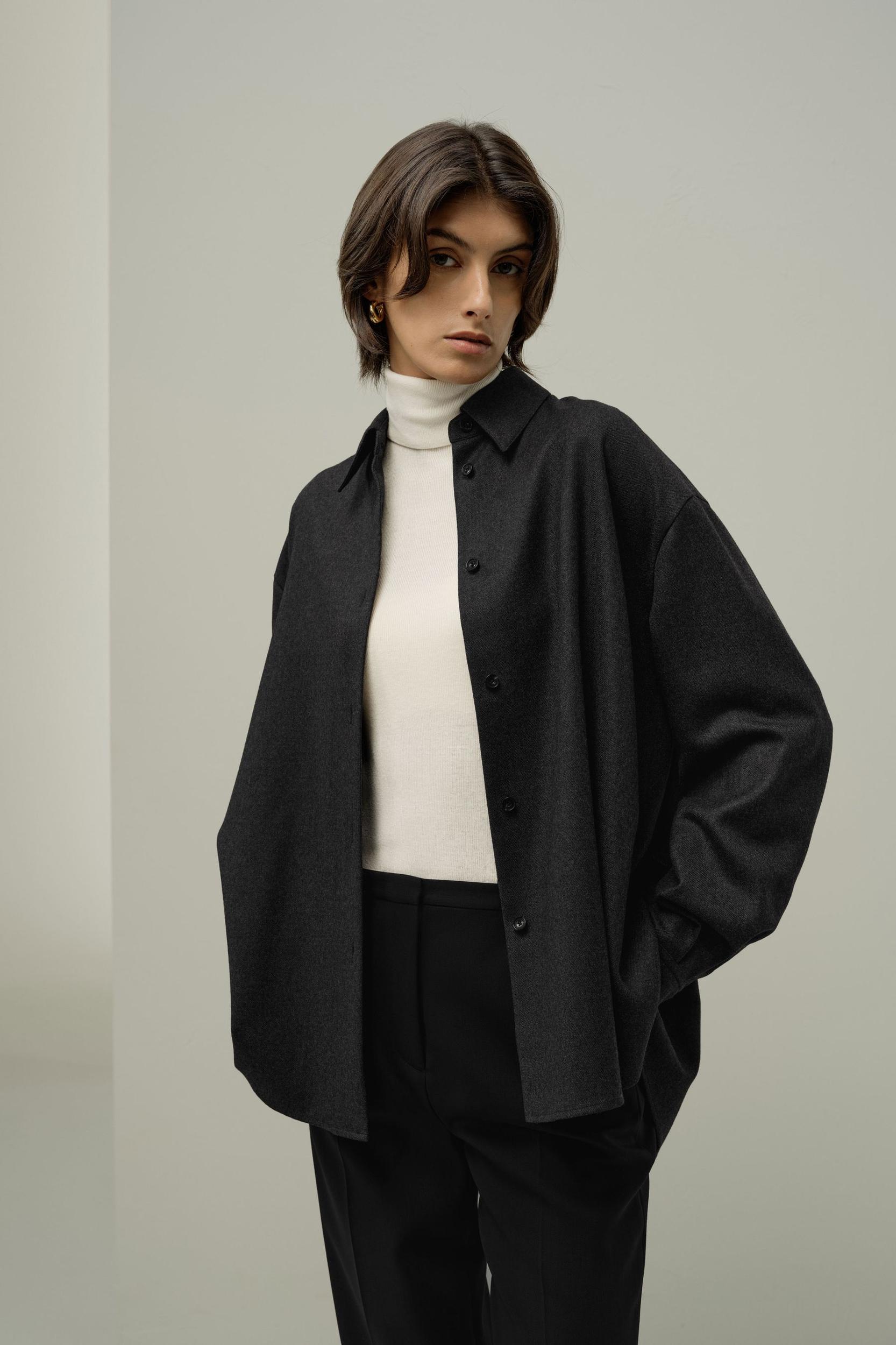 Silk-Wool Oversized Warm Shirt Product Image