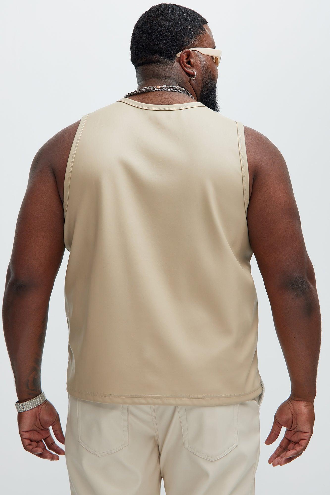 Erickson Faux Leather Tank - Tan Product Image