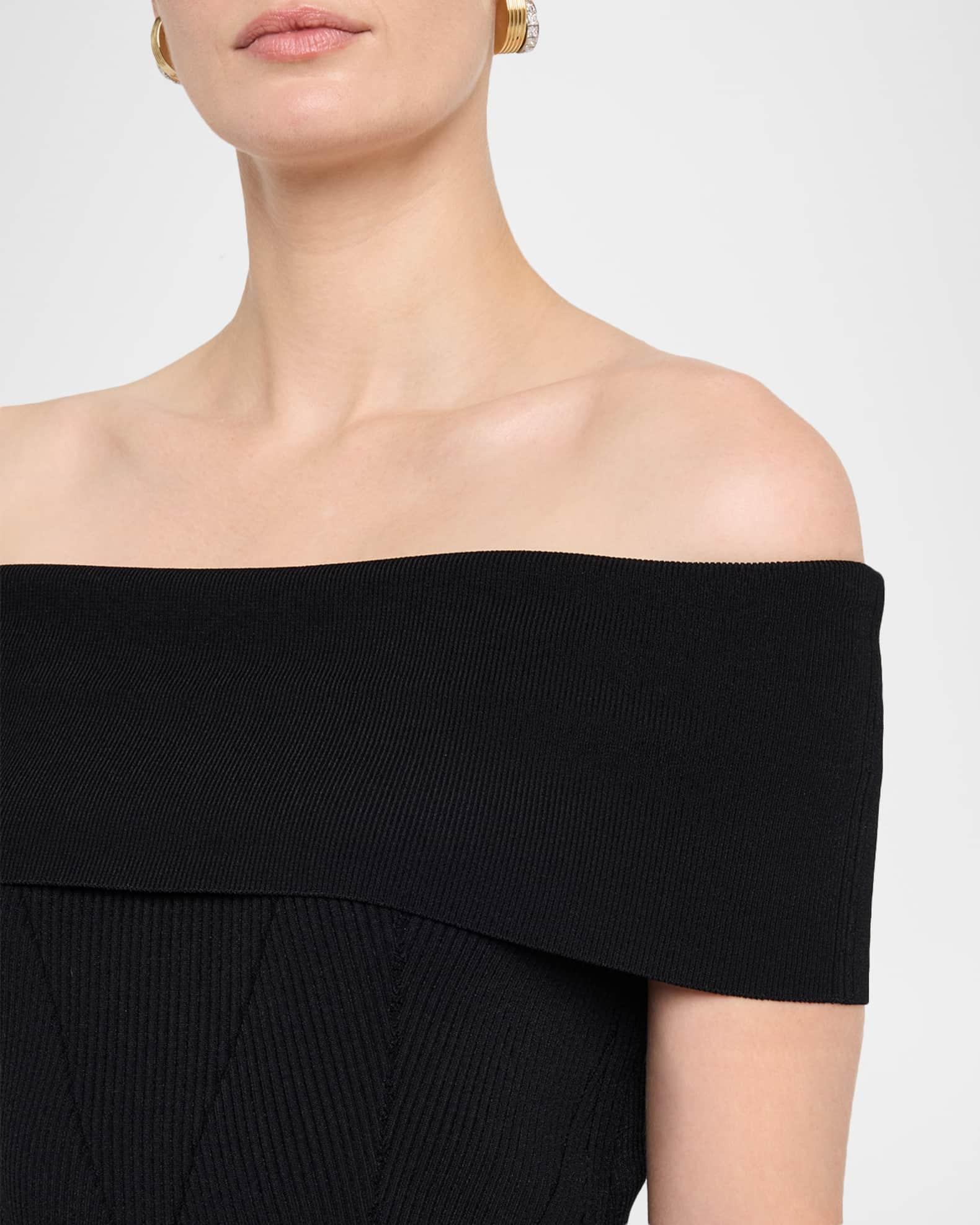 Off-The-Shoulder Short-Sleeve Rib Top Product Image