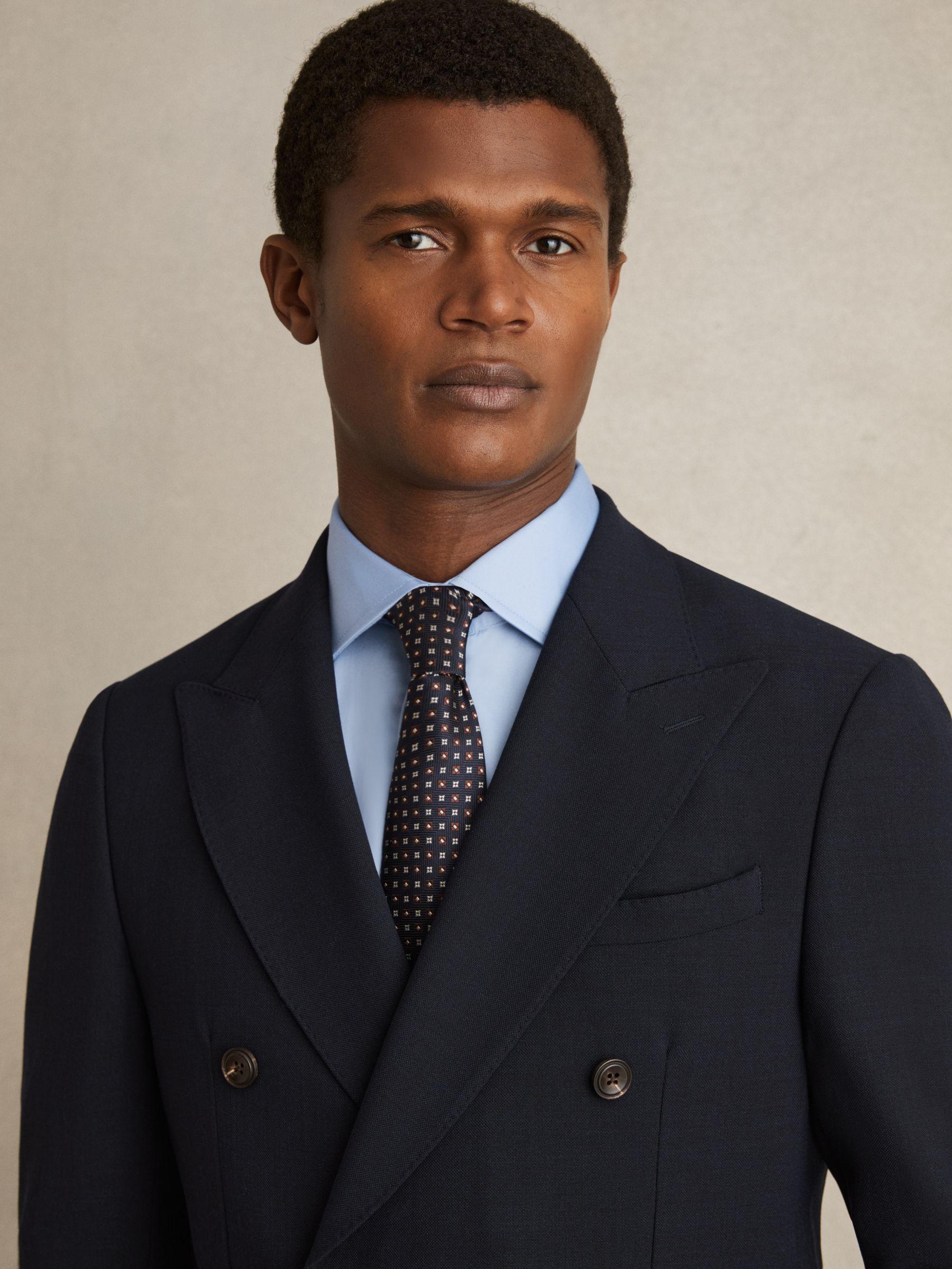 Cotton Sateen Shirt in Blue Stripe Product Image