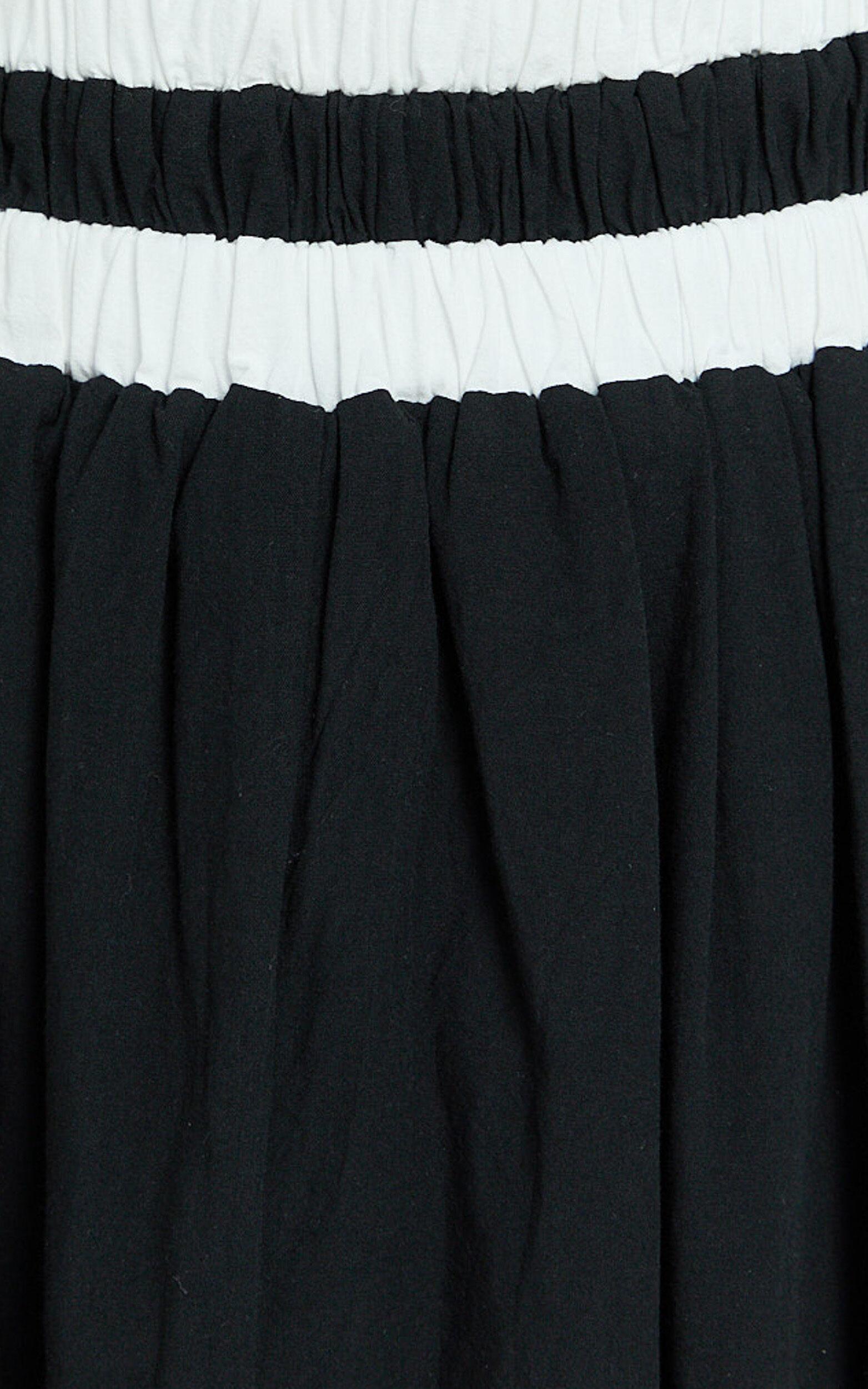 Sapphire Two Piece Set - Contrast Band Crop Top and A Line Maxi Skirt in Reverse Product Image