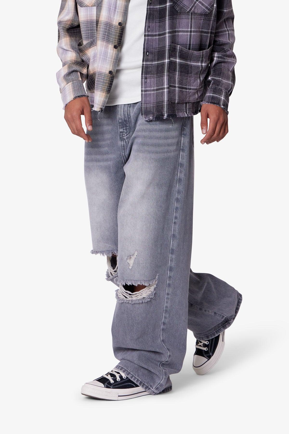 Ultra Baggy Blowout Denim - Washed Grey Product Image
