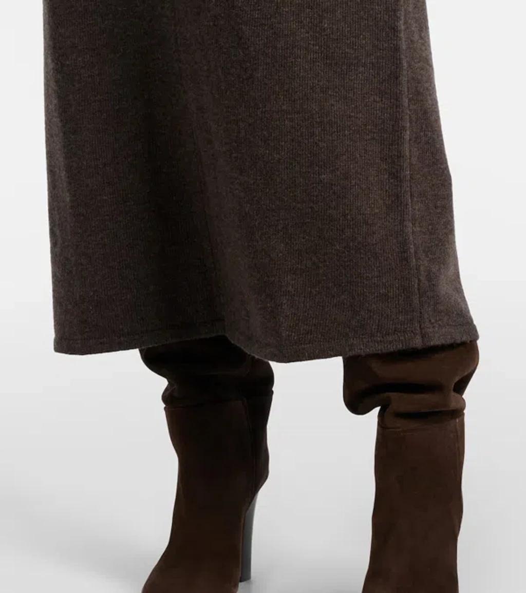 STAUD Amelie Wool-blend Midi Sweater Dress In Brown Product Image