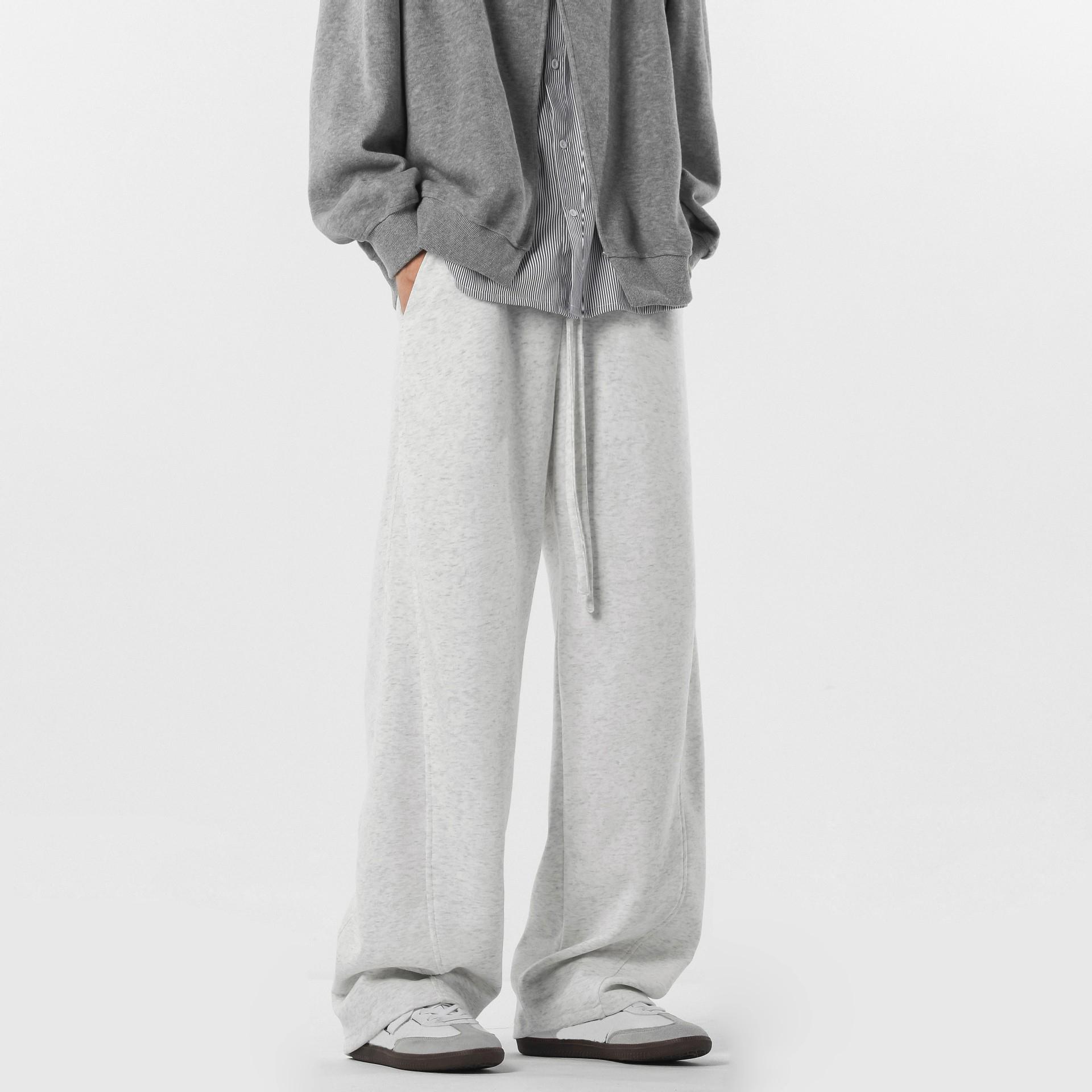 Sopula Retro High Street Scimitar Stitching Wide Leg Sports Pants Product Image