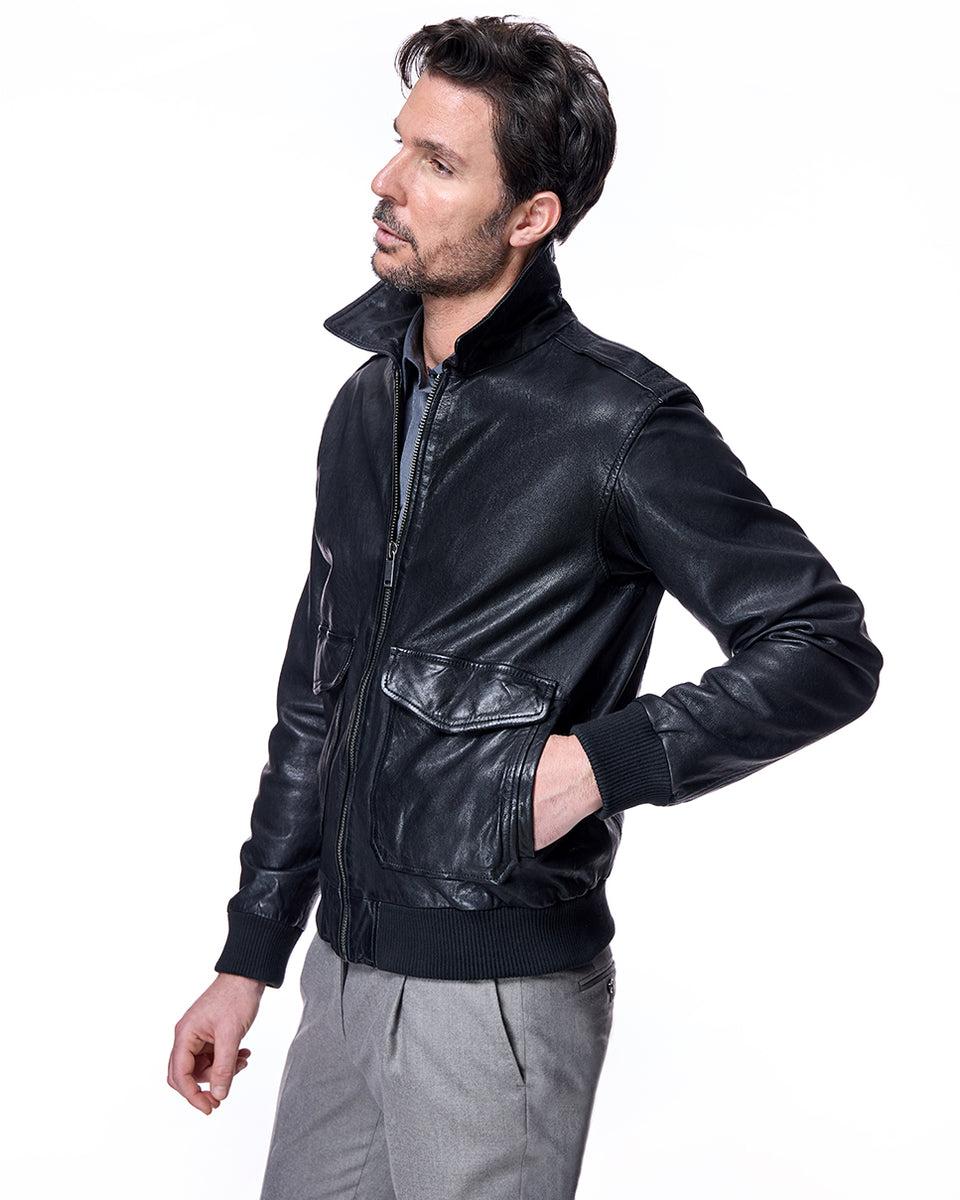 Men's Leather Bomber Product Image