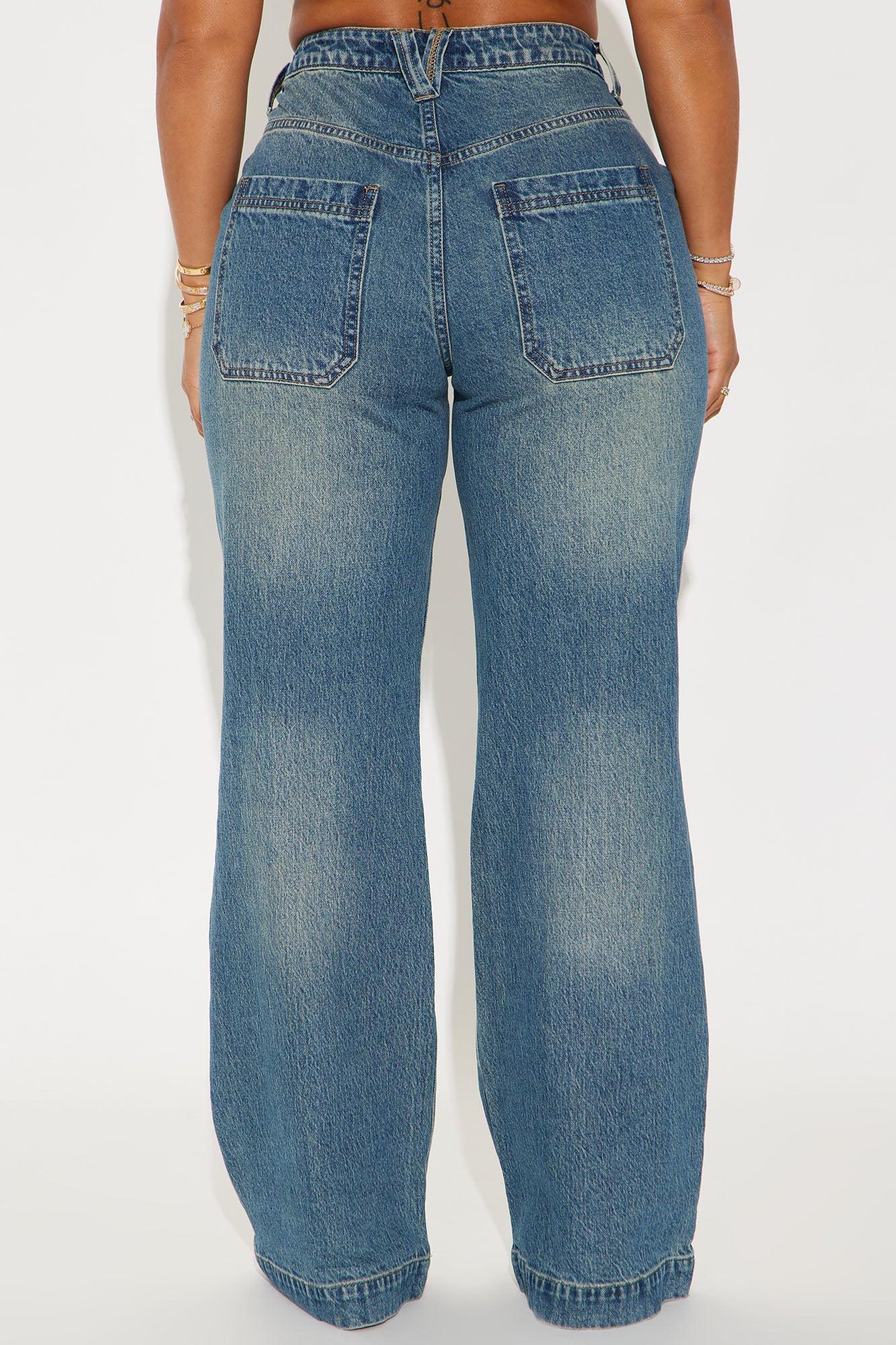 How It Goes Ripped Wide Leg Jeans - Vintage Wash Product Image