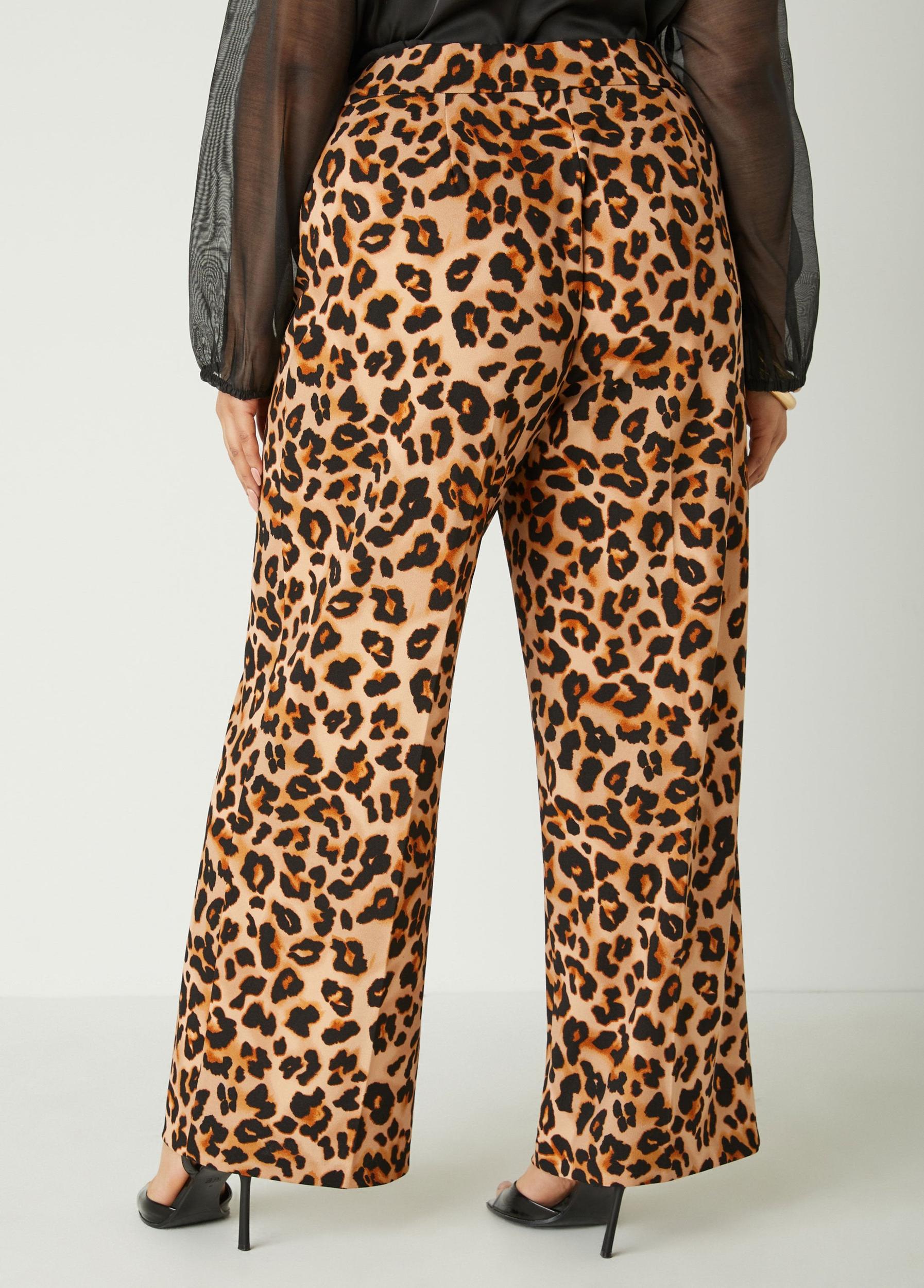 Plus Size Animal Print Straight Leg Trousers Ashley Stewart Product Image