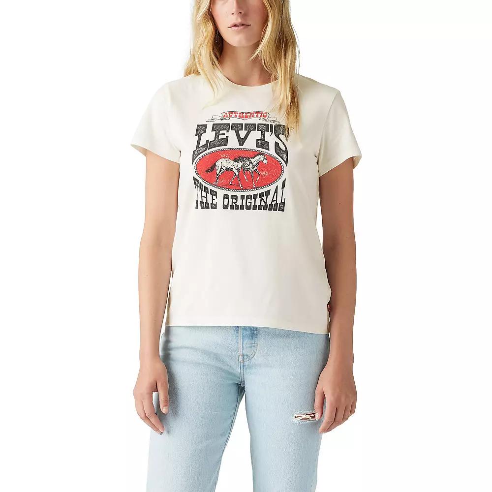 Women's Levi's® Logo Perfect Tee, Size: Small, Horse Sugar Swizzle Product Image
