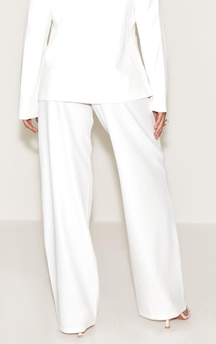 White Tailored Woven Mid Rise Pants Product Image