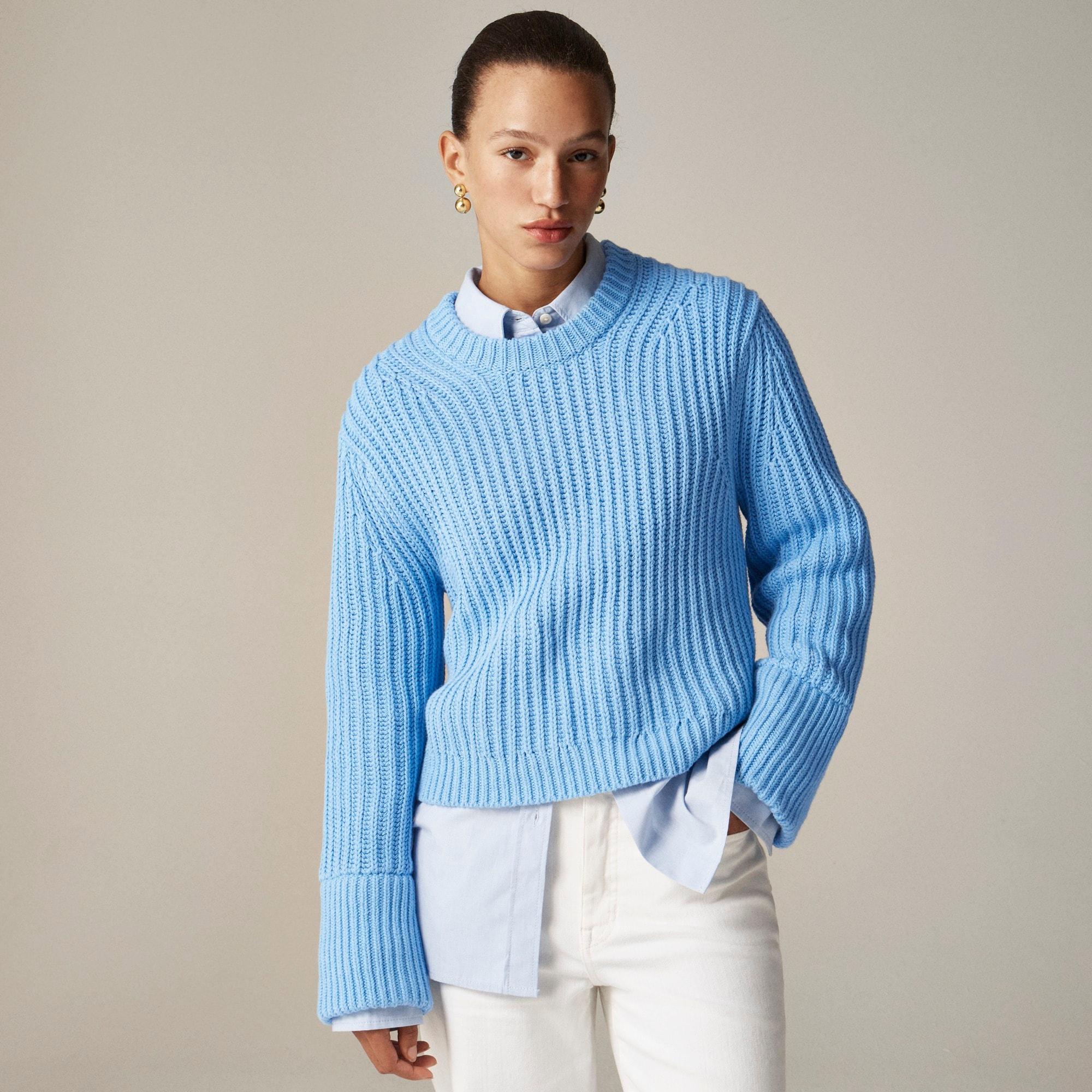 Heritage cotton fisherman crewneck sweater Product Image