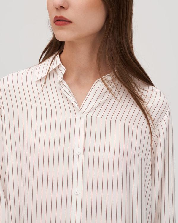 Pinstriped Freesia Shirt Dress Product Image