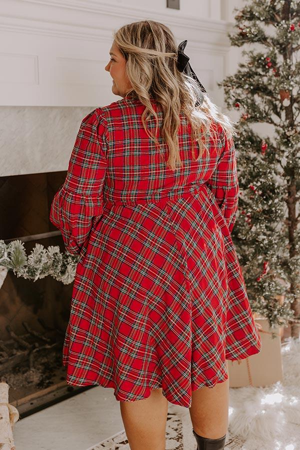 Holiday Cheer Plaid Dress Curves Product Image