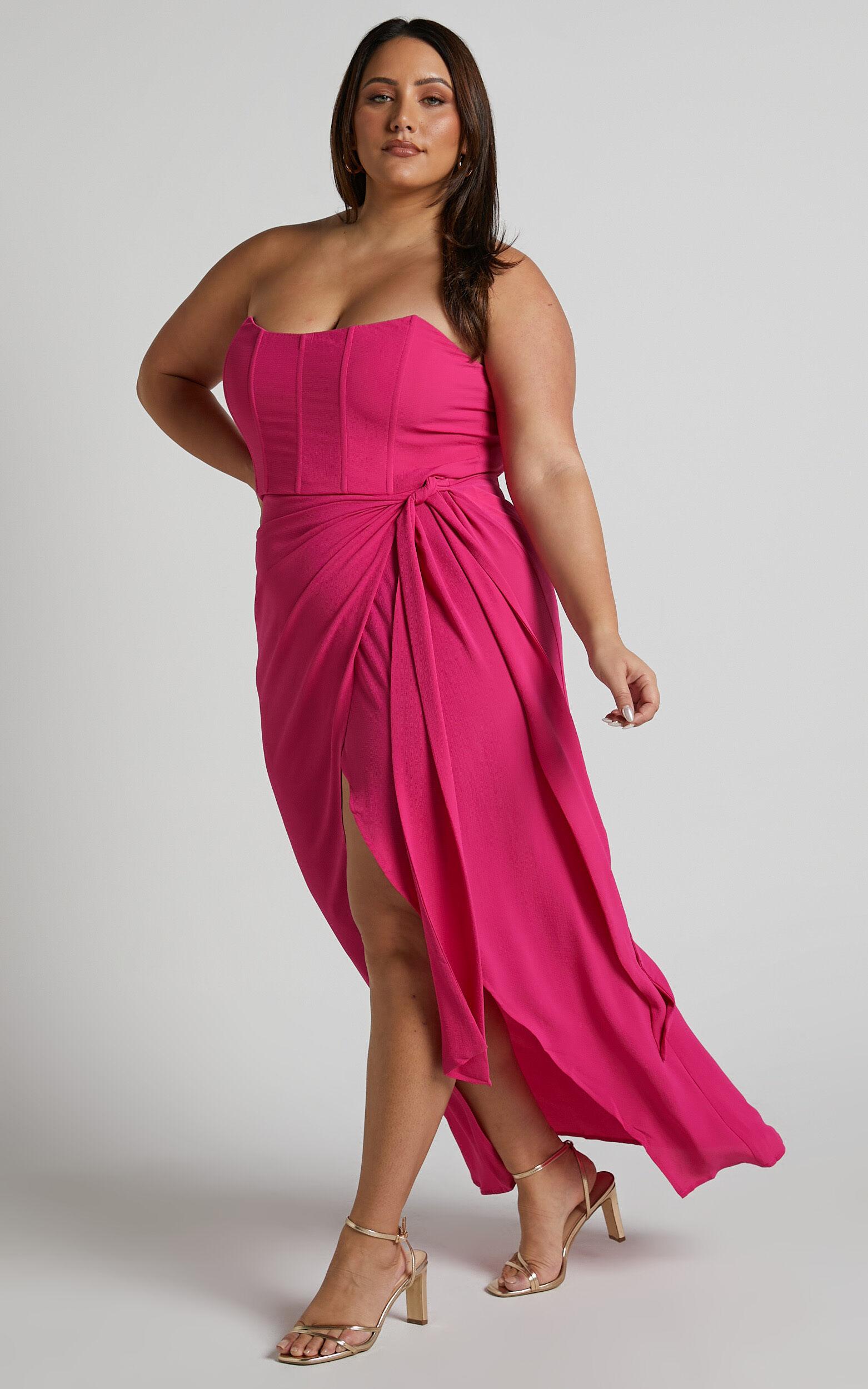 Abigail Maxi Dress - Bodice Tie Dress in Mulberry Product Image