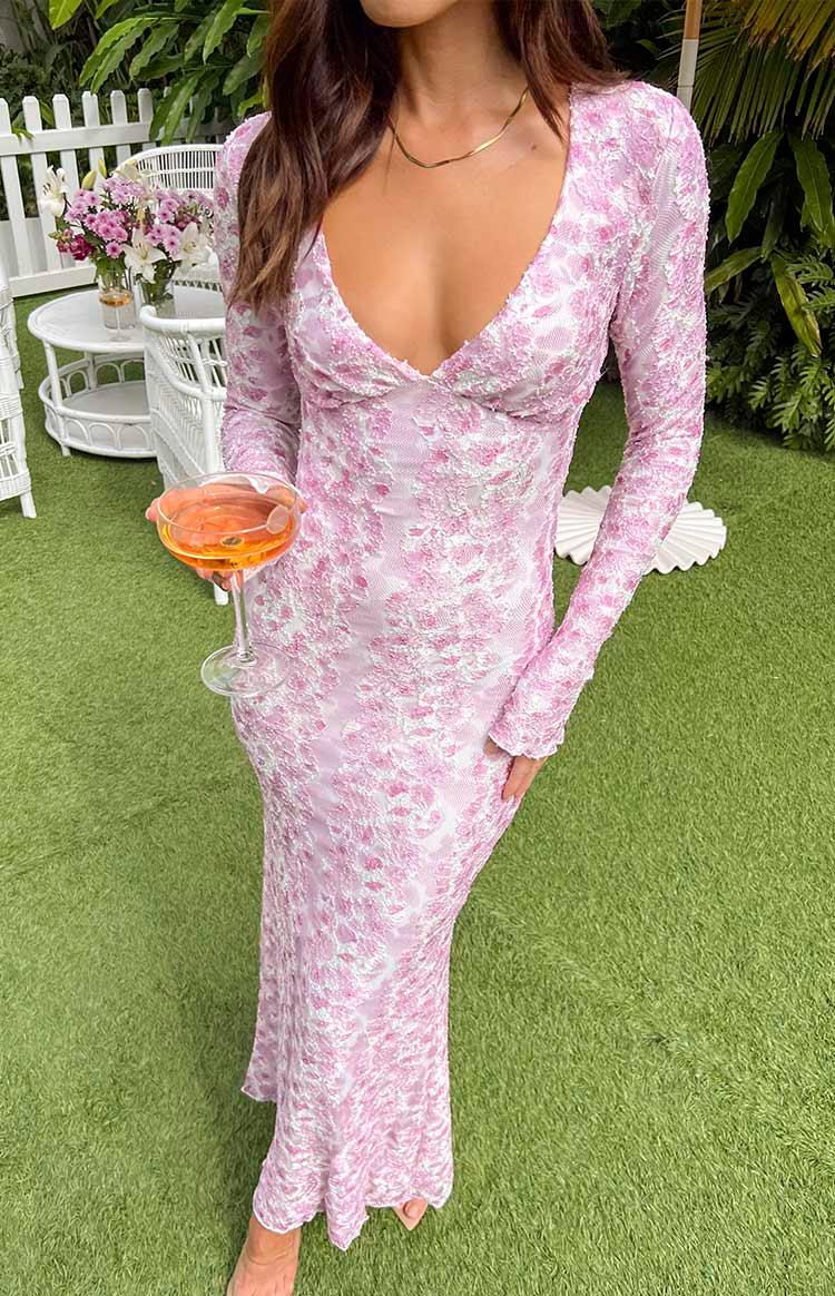 Zach Pink Long Sleeve Maxi Dress Baby Product Image
