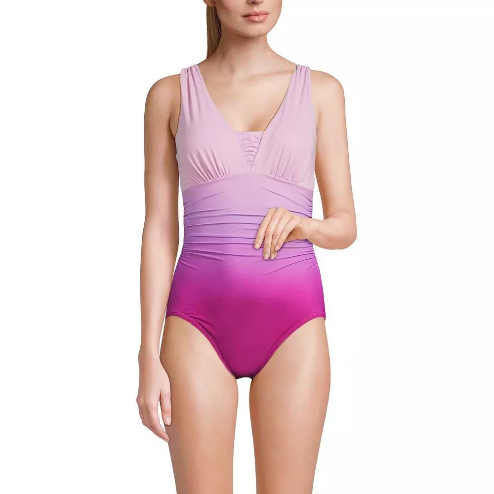 Women's Lands' End Grecian Slendersuit Tummy Control One-Piece Swimsuit,  Product Image