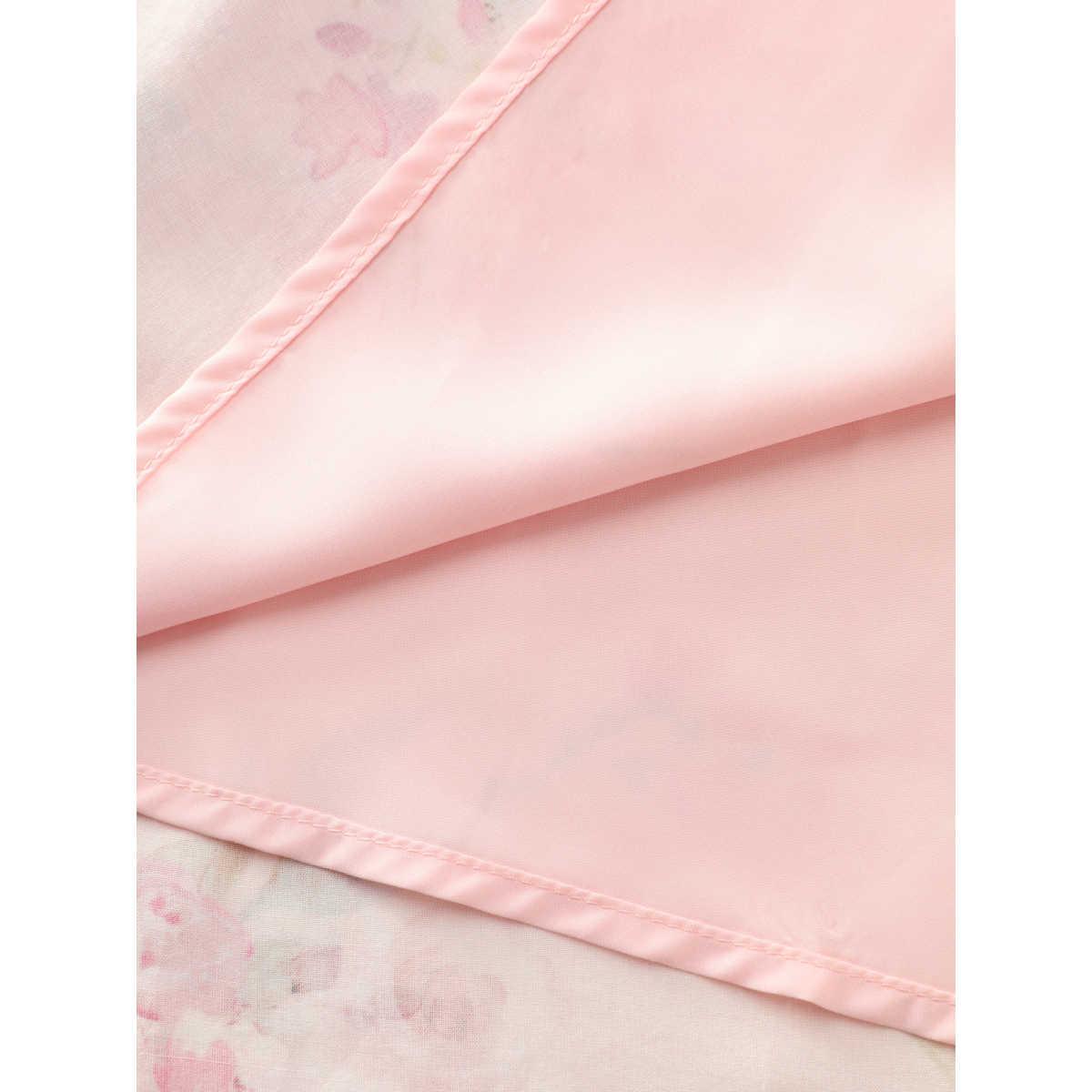 Plus Size Letter Flower Print Shirred One-Shoulder Midi Dress Nudepink Women Romantic Tucked seam Asymmetrical Neck Sleeveless Curvy BloomChic 10/M Product Image