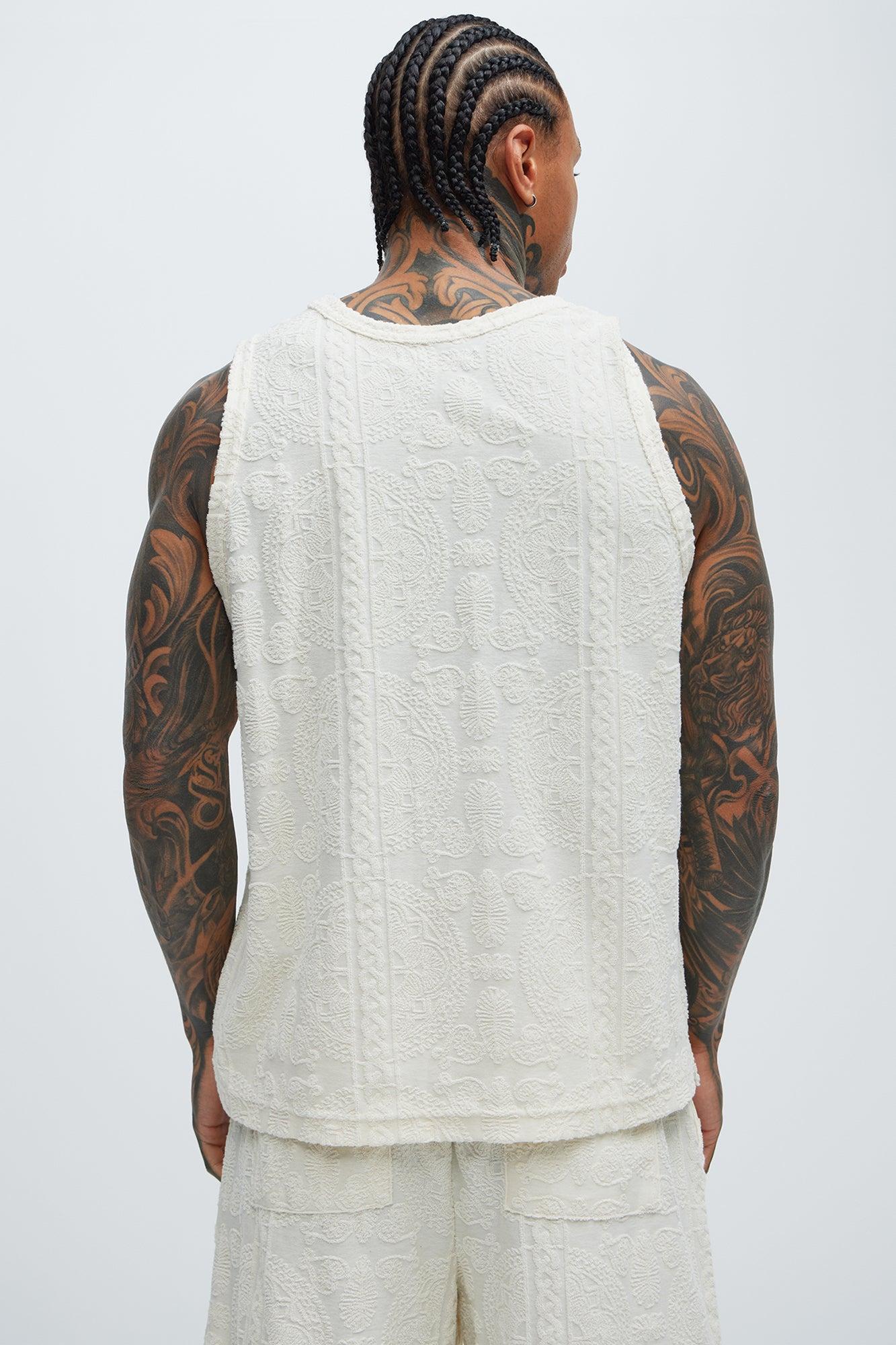 Link Textured Tank - Cream Product Image