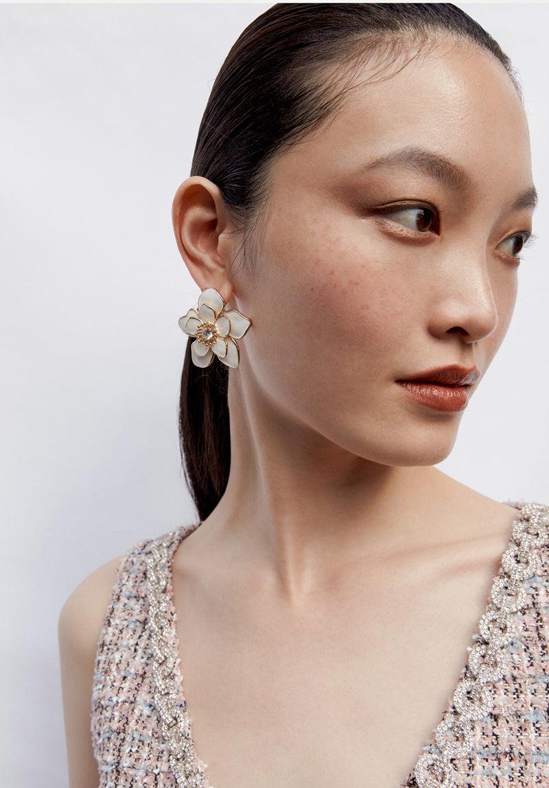 Enamel Flower Earrings Product Image