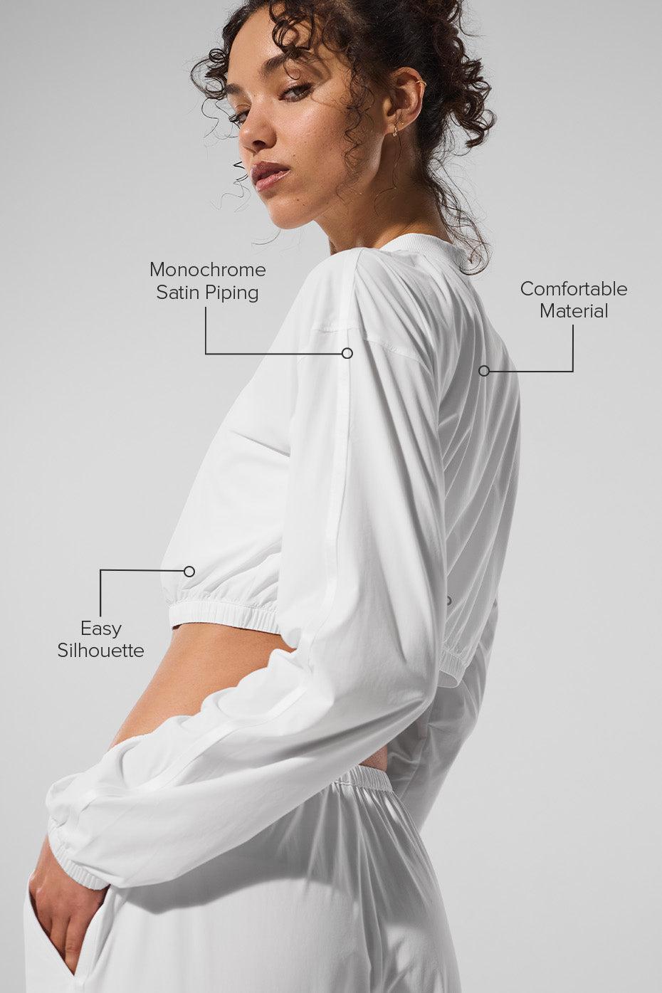 Cropped Breezy Full-Zip Cover Up - White Female Product Image