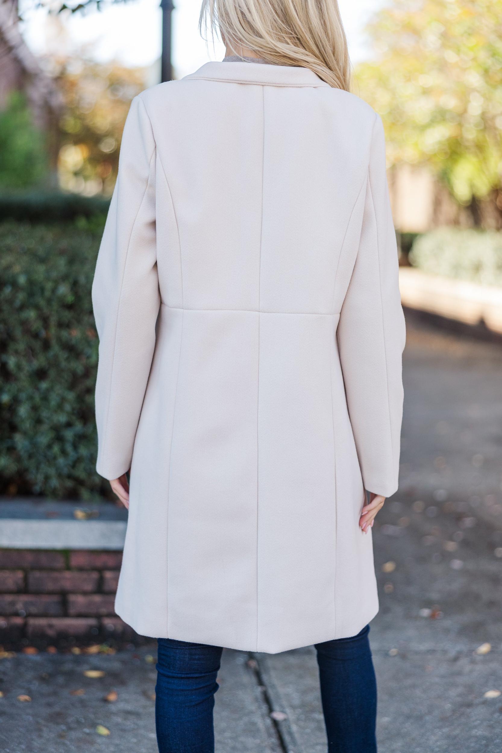 City Streets Oatmeal Brown Coat Female Product Image